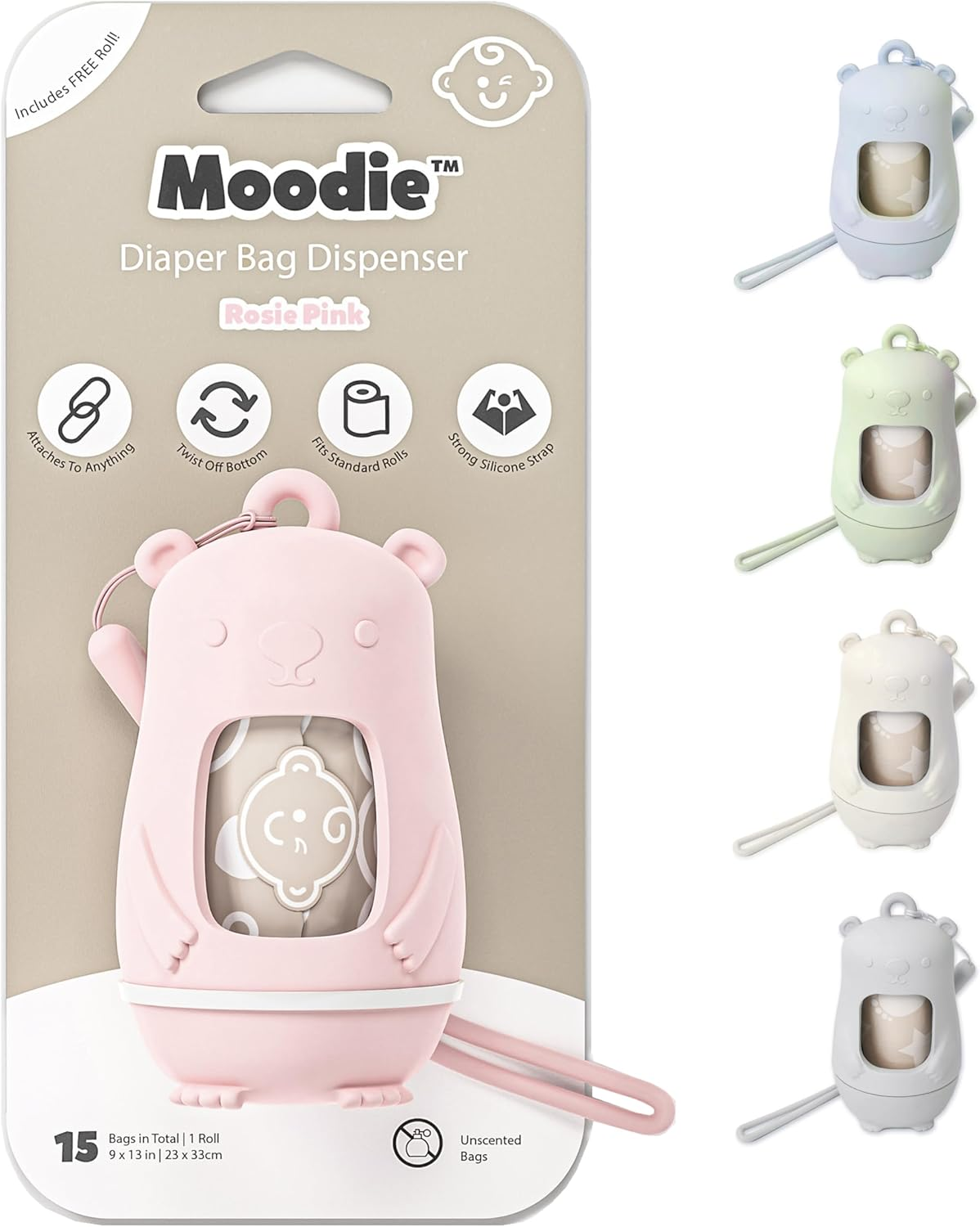 Moodie Teddy Bear Dispenser (ROSEY PINK)