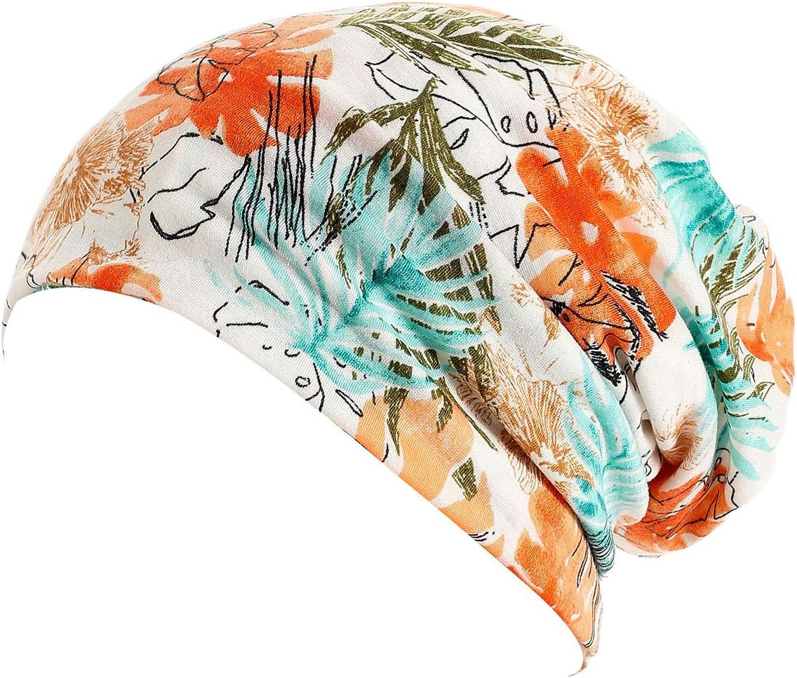 HONENNA Flower Printed Cotton Beanie Women Turban Headband Chemo Cap