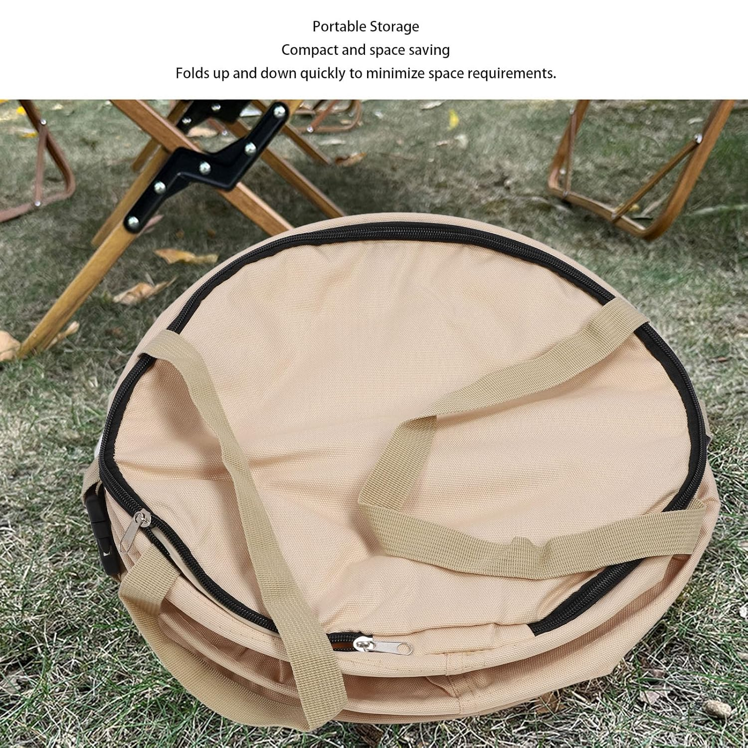 Camping Trash Can, 10 Gallons Large Capacity Recycle Bin 600D Oxford Cloth up Utility Container with Lid Foldable Reusable Yard Waste Bag Garbage Can for Camping Picnic - Od Green image number 5