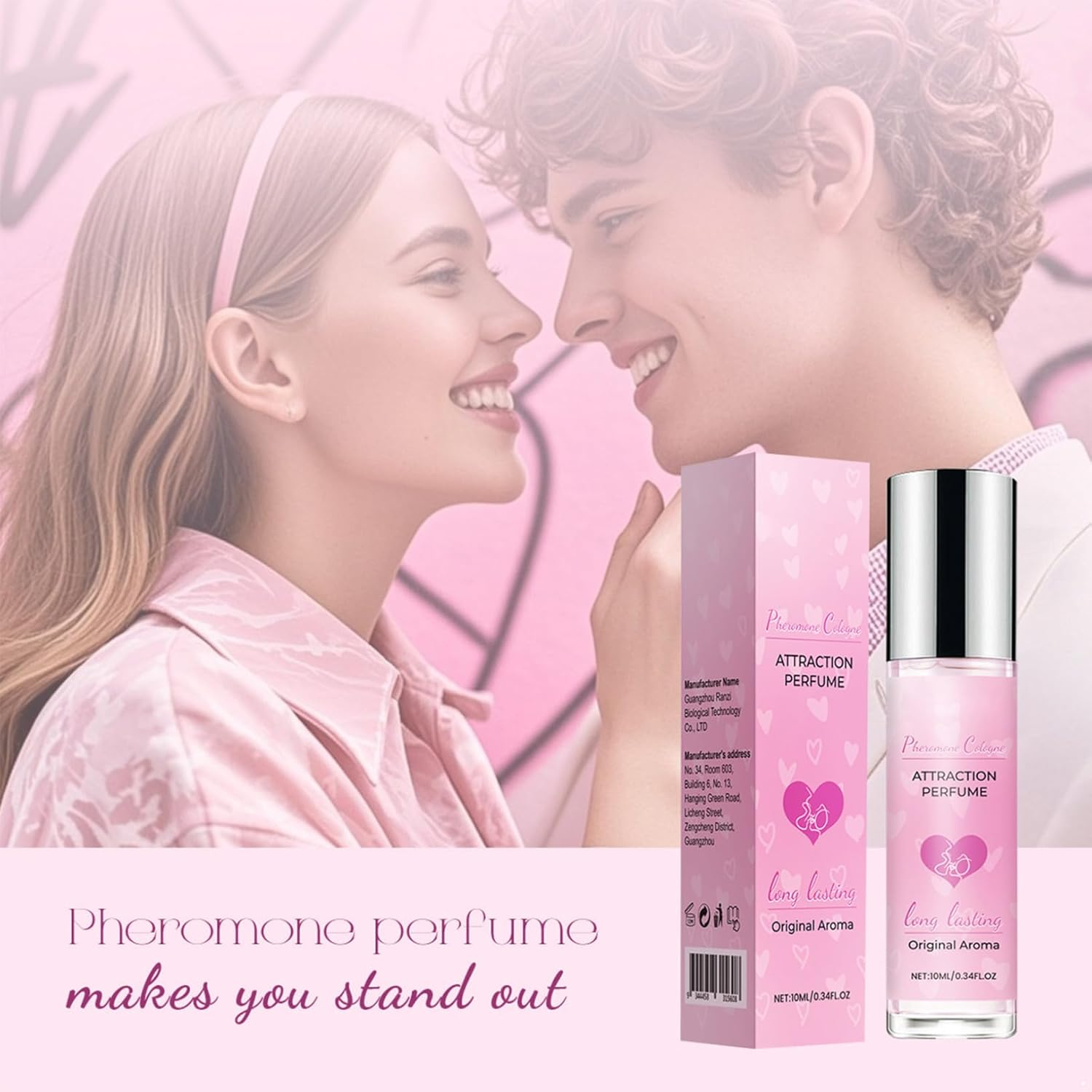 Choomomo Unscented Pheromone Cologne for Men Long Lasting Fragrance Booster Mixes with Your Natural Scent Pink One Size