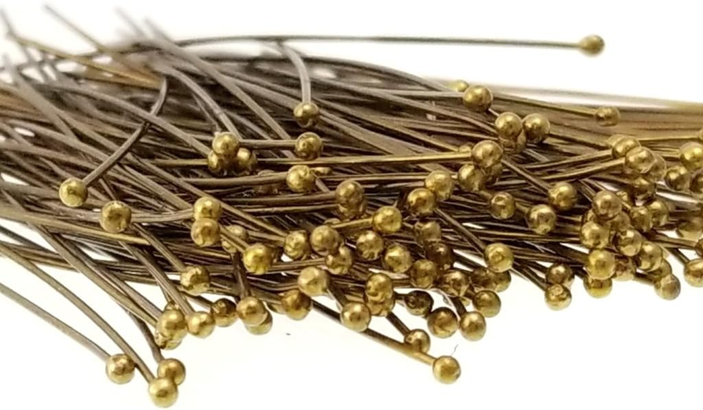 (50Mm X 22G, Gold) - 200Pc Gold Solid Brass Head Ball Pins for Jewellery Making- Nickel Free Hypoallergenic- 50Mm (2 Inch), 22 Gauge