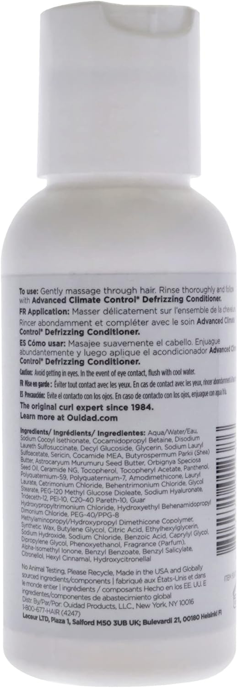 Ouidad Advanced Climate Control Defrizzing Shampoo for Unisex 2.5 Oz Shampoo (Pack of 2)