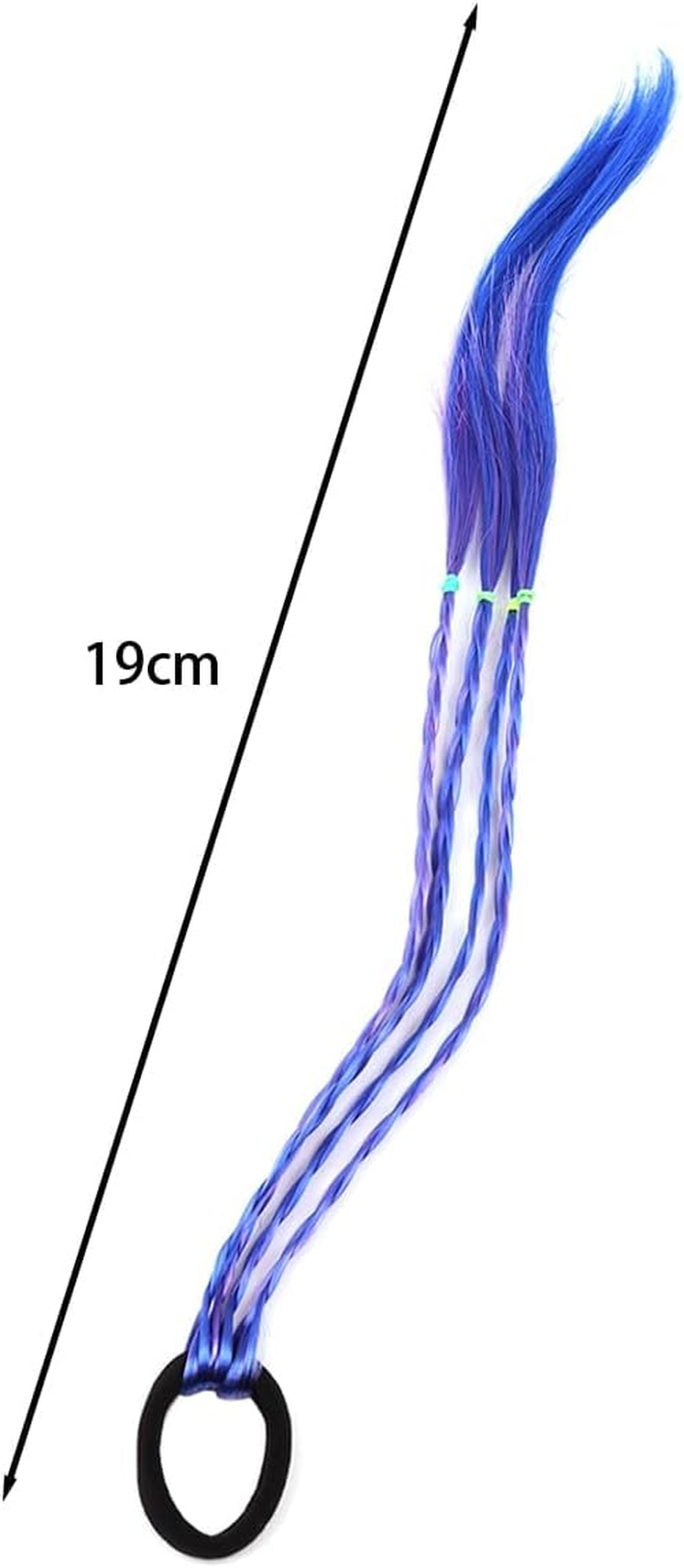 Namvo 10PCS Colourful Hair Strands Colourful Braided Hair Pieces Twist Braid with Elastic Rope Band Colour Gradient Girls Hairpiece Band image number 1