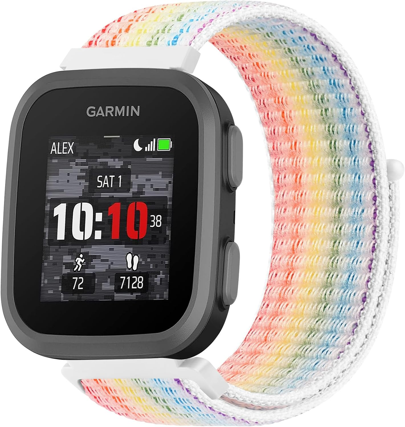 Nylon Band Compatible with Garmin Bounce Kids Watch Bands, Soft Nylon Adjustable Sport Wristband for Garmin Bounce Kids Smartwatch - Black image number 6