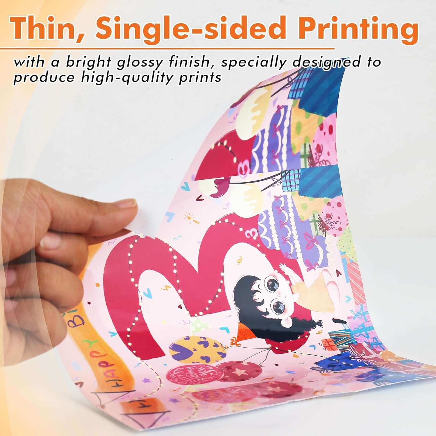 Koala Thin Glossy Inkjet Printer Paper for Inkjet Printers for DIY Chip Bag and Print Brochure Flyer A4 Size 135GSM 50 Sheets 36LB