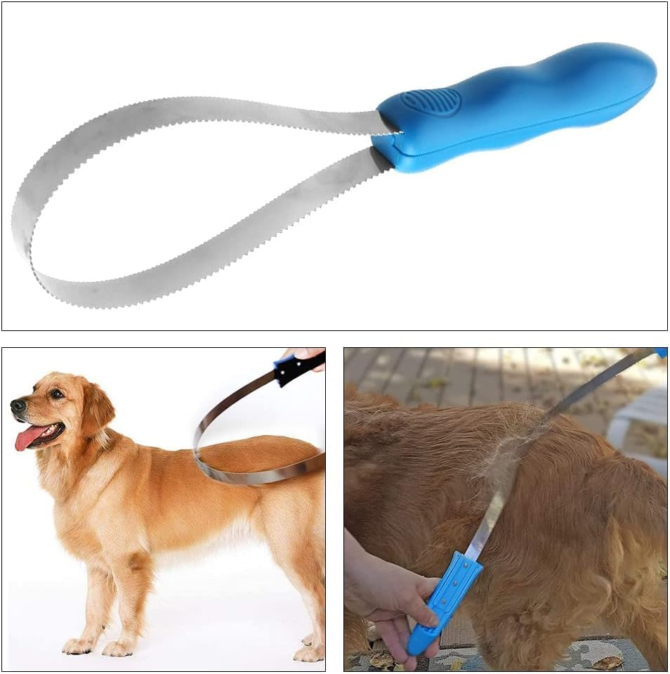 Dual-Sided Dog Shedding Blade,Dog Deshedding Loop Brush,1Pc Dog Shedding Brush,Dual-Sided Stainless Steel Deshedding Tool,Dual-Sided Shedding Blade Shedding Blade Dog Hair Brush Horse Shedding Tool image number 3