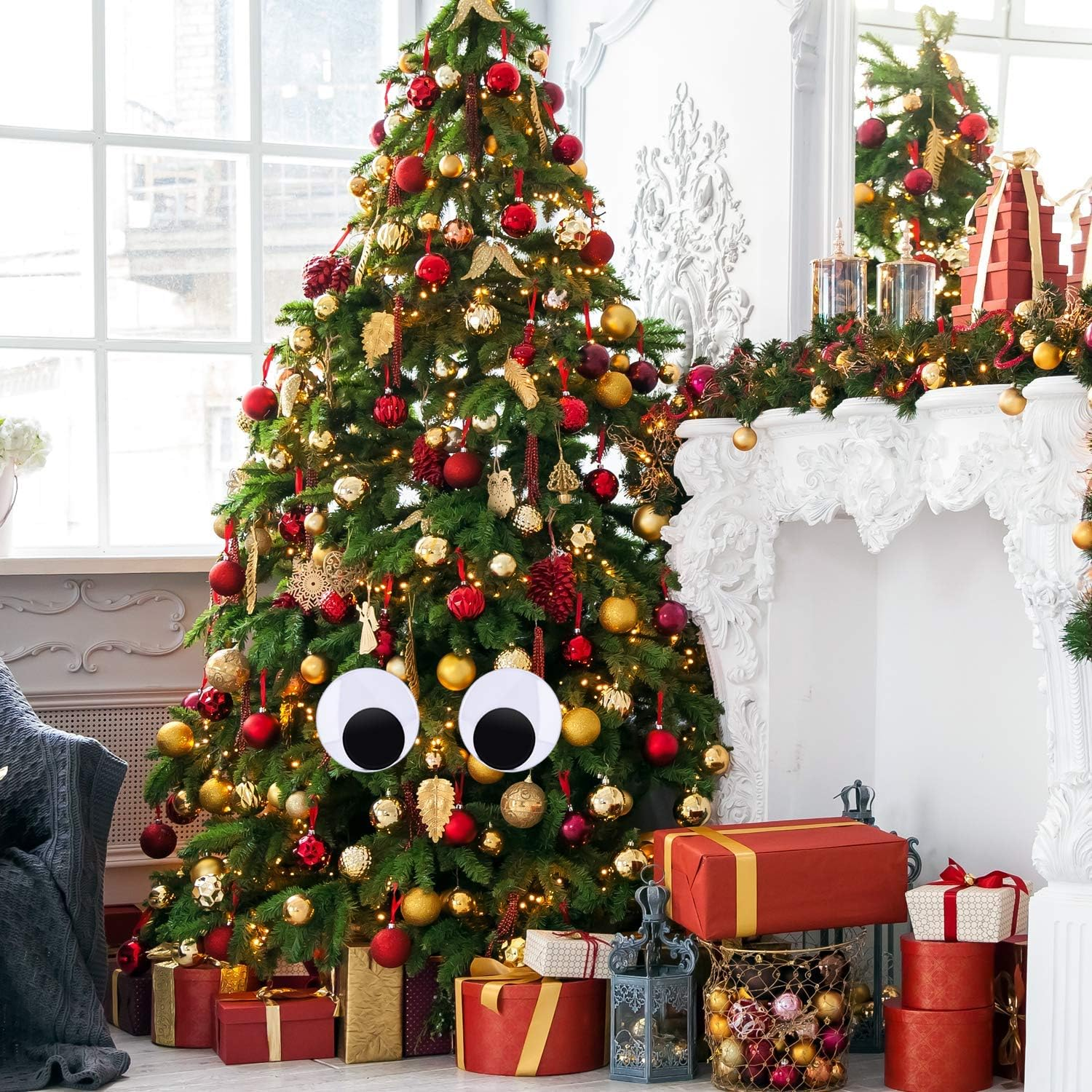 Sunmns 4 Inch Large Sized Plastic Wiggle Eyes with Self Adhesive for Craft Decorations, 4 Pack image number 4