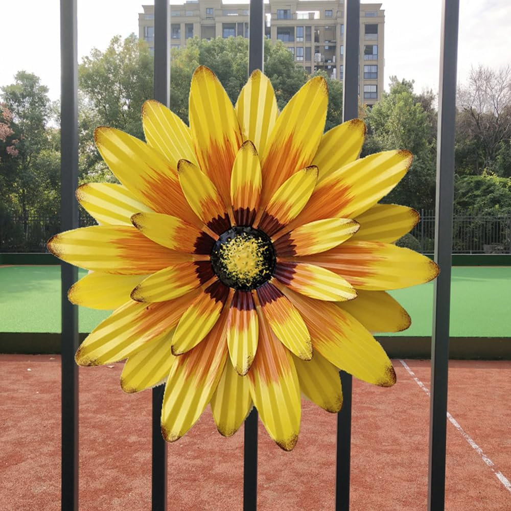 3 Pack Metal Flowers Wall Decor and Butterfly Wall Decor Art -Outdoor Wall Art Decor for Garden Yard Living Room Bedroom Patio Balcony Hanging Decoration,Wall Sculptures for Deck Decor,Porch, Bedroom image number 3