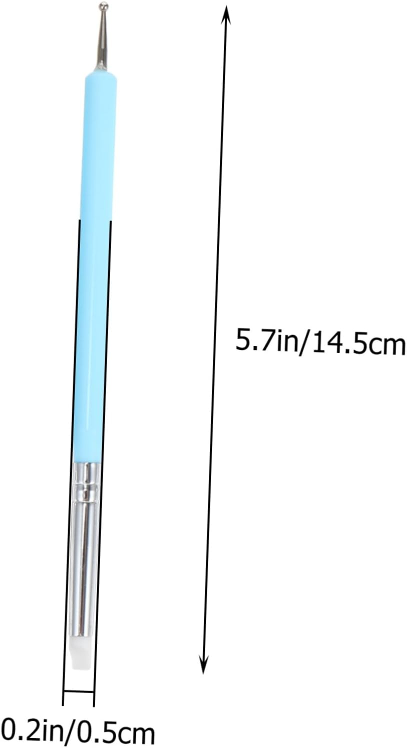 CANIGHT 5Pcs Dual Nail Art Dotting Pen Silicone Painting Brushes for Manicure Lightweight Home Salon Use for Nail Art and Gel image number 6