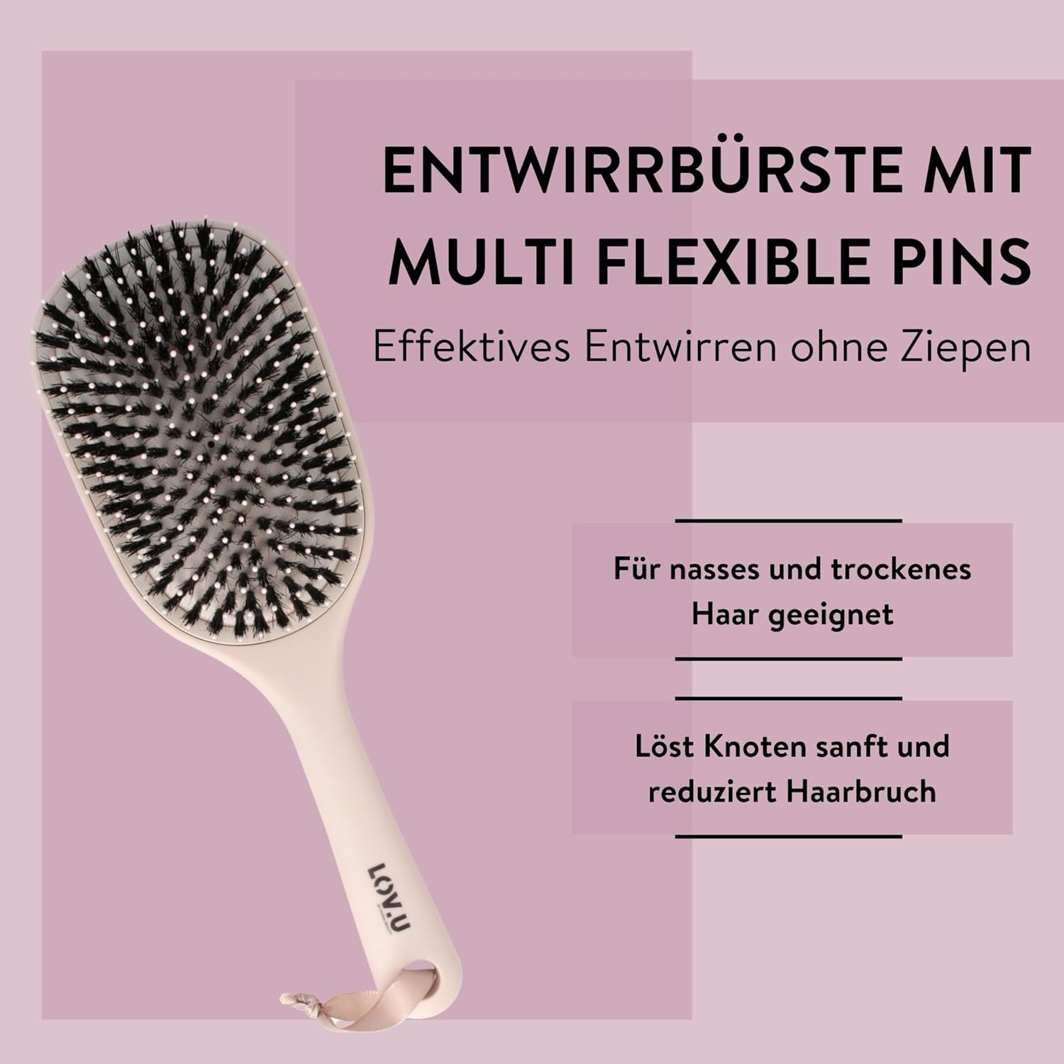 Parsa - LOV.U W&D Detangling Brush Beige