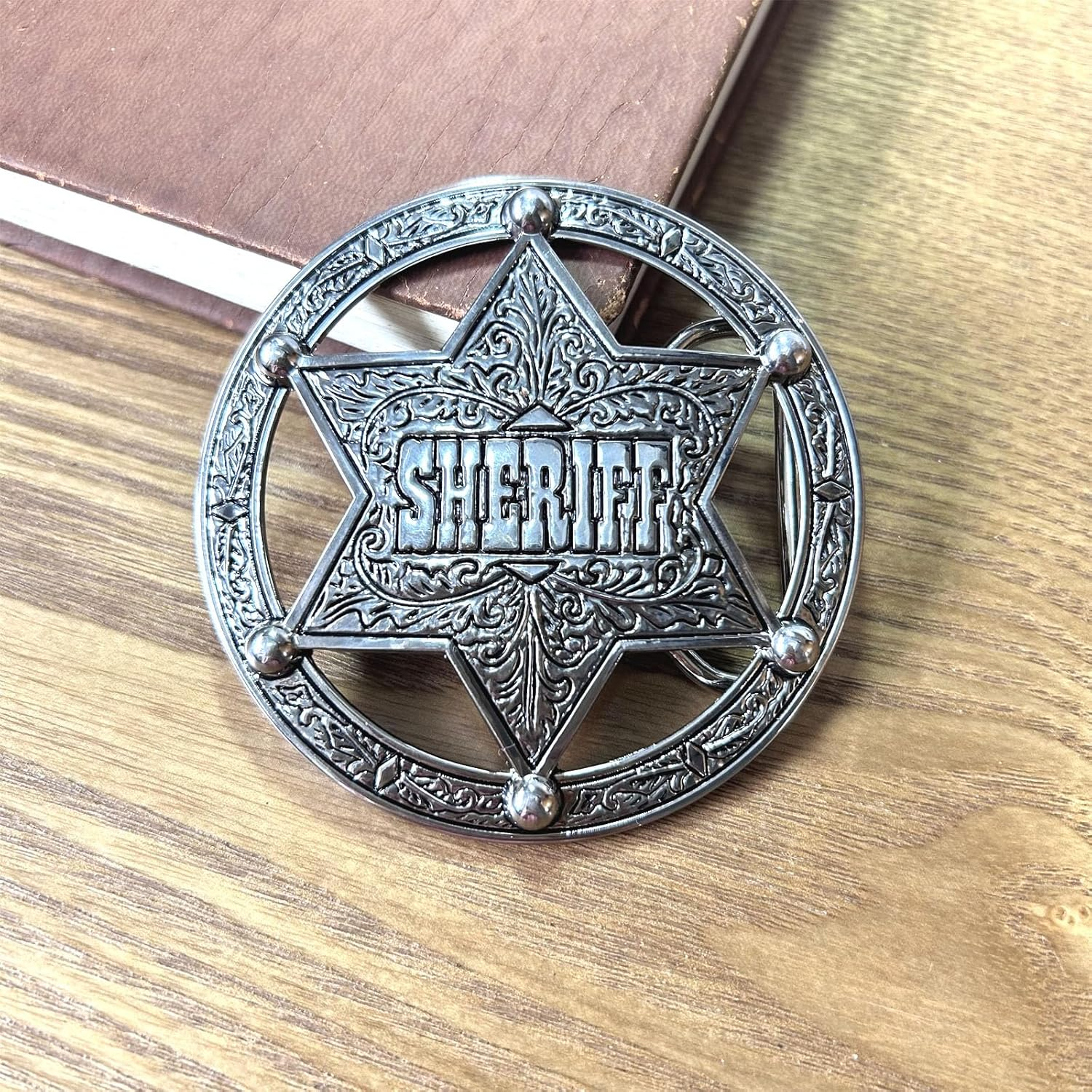 Western Belt Buckles for Men Women, American Air Force Sheriff Cowboy Belt Buckle Gifts for Christmas Birthday Halloween image number 1