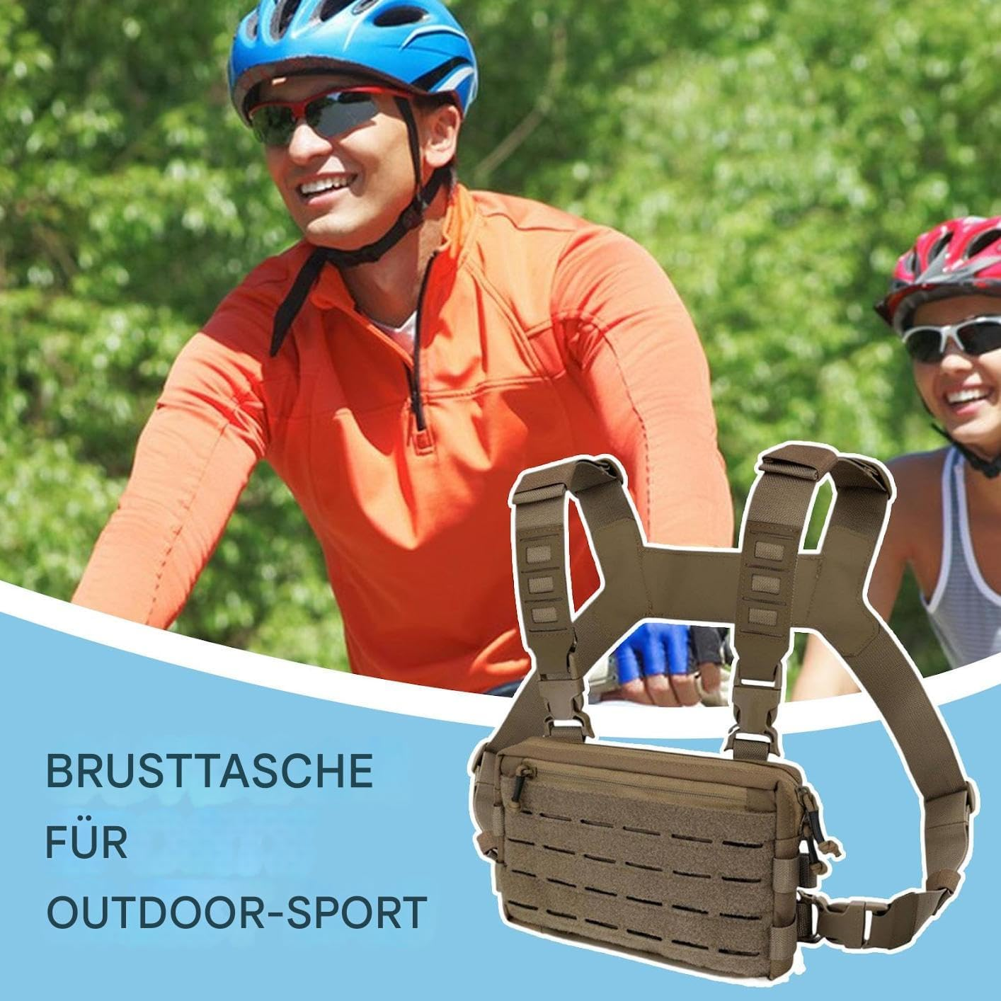 Generisch Running Chest Bag for Men, Vest Bag Backpack, Quick Release Adjustable Straps, Anti-Theft for Motorcycle, Outdoor, Fitness, Fishing image number 2