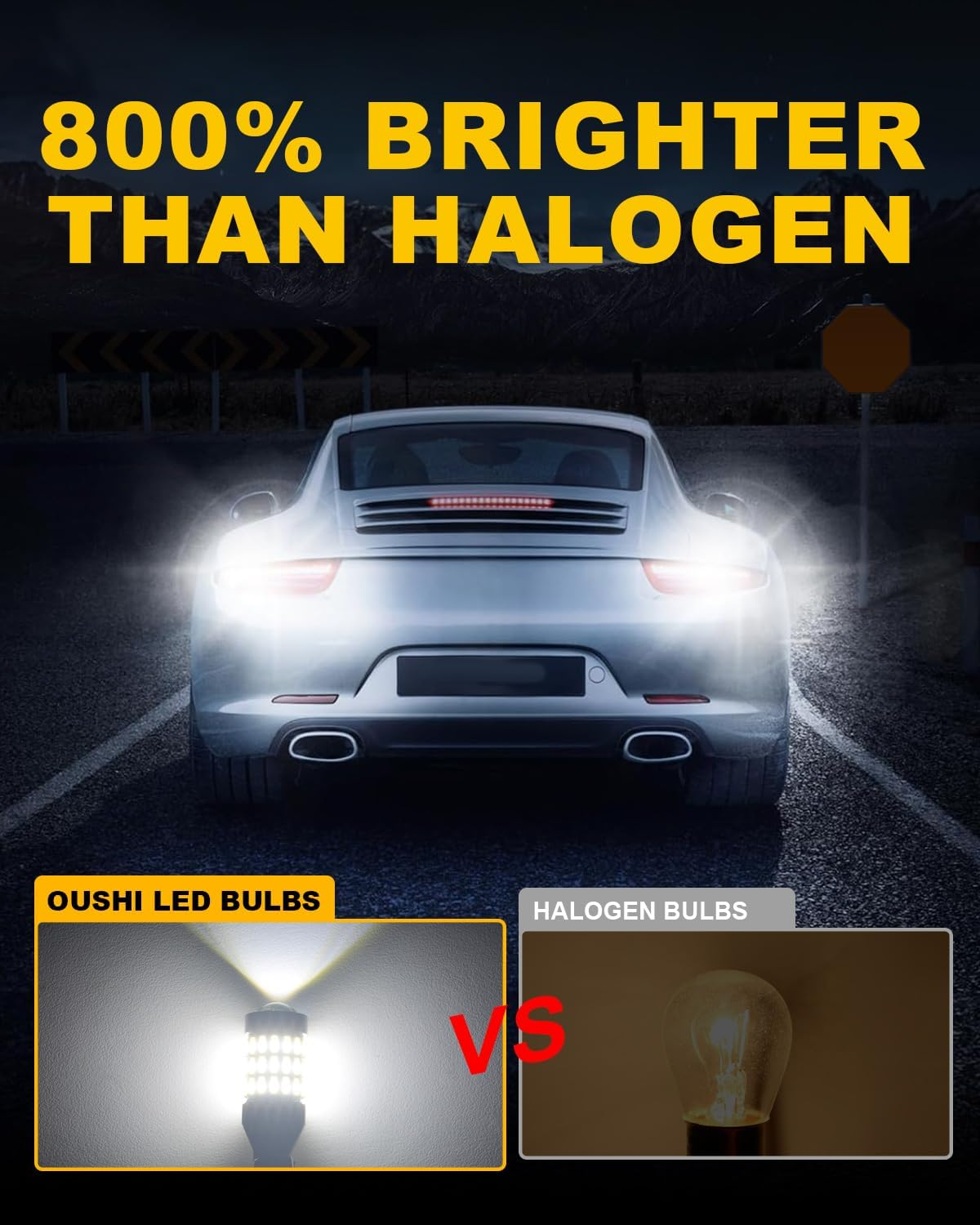 W16W T15 LED Bulb, OUSHI 800% Brighter Canbus Error Free 12V 24V 6000K White 3000LM Upgrade 921 912 LED Bulb for Car Backup Reverse Parking Tail Light Bulb, Pack of 2