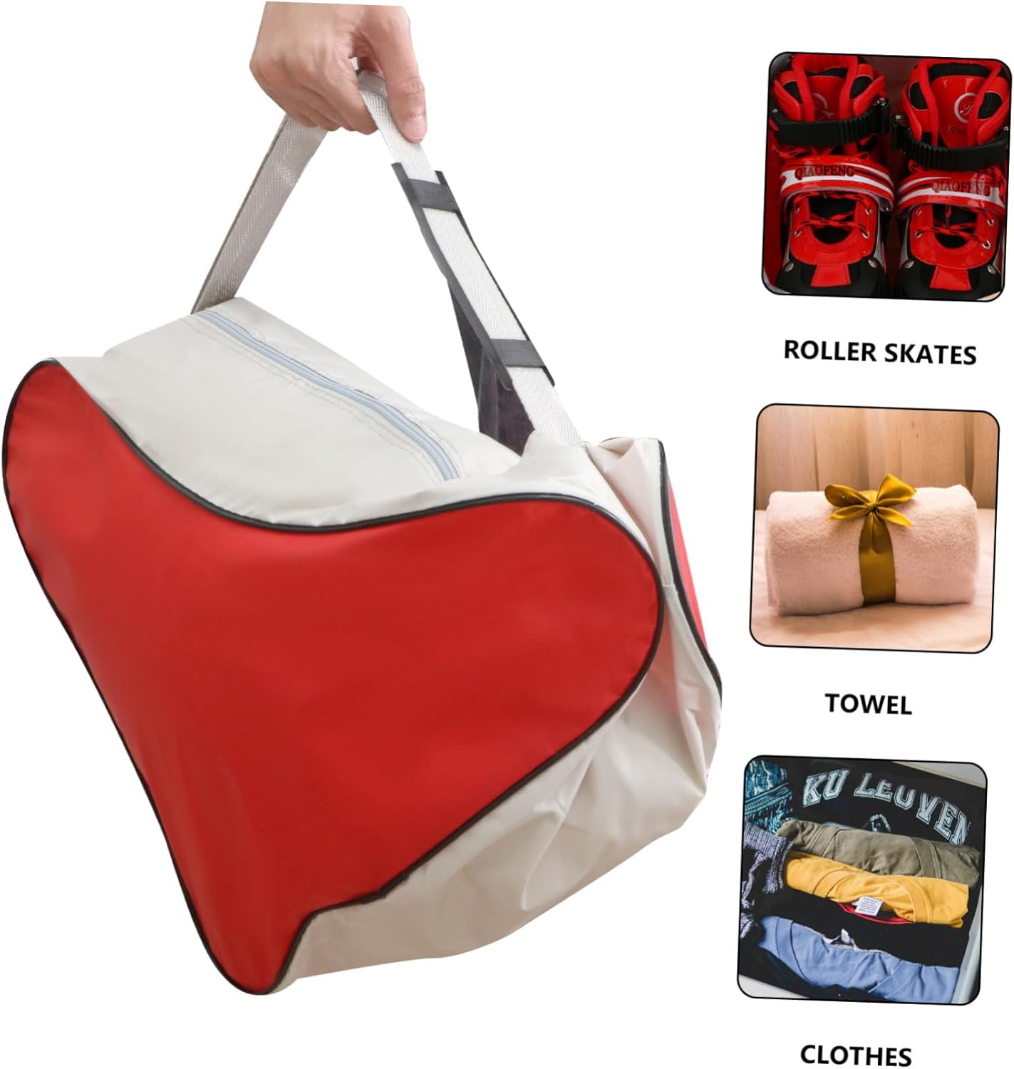 BELLIFFY Skate Bag for Ice Skating High-Capacity Roller Skate Bag Mesh Cloth for Carrying Skating Gear to Practice Sessions image number 6