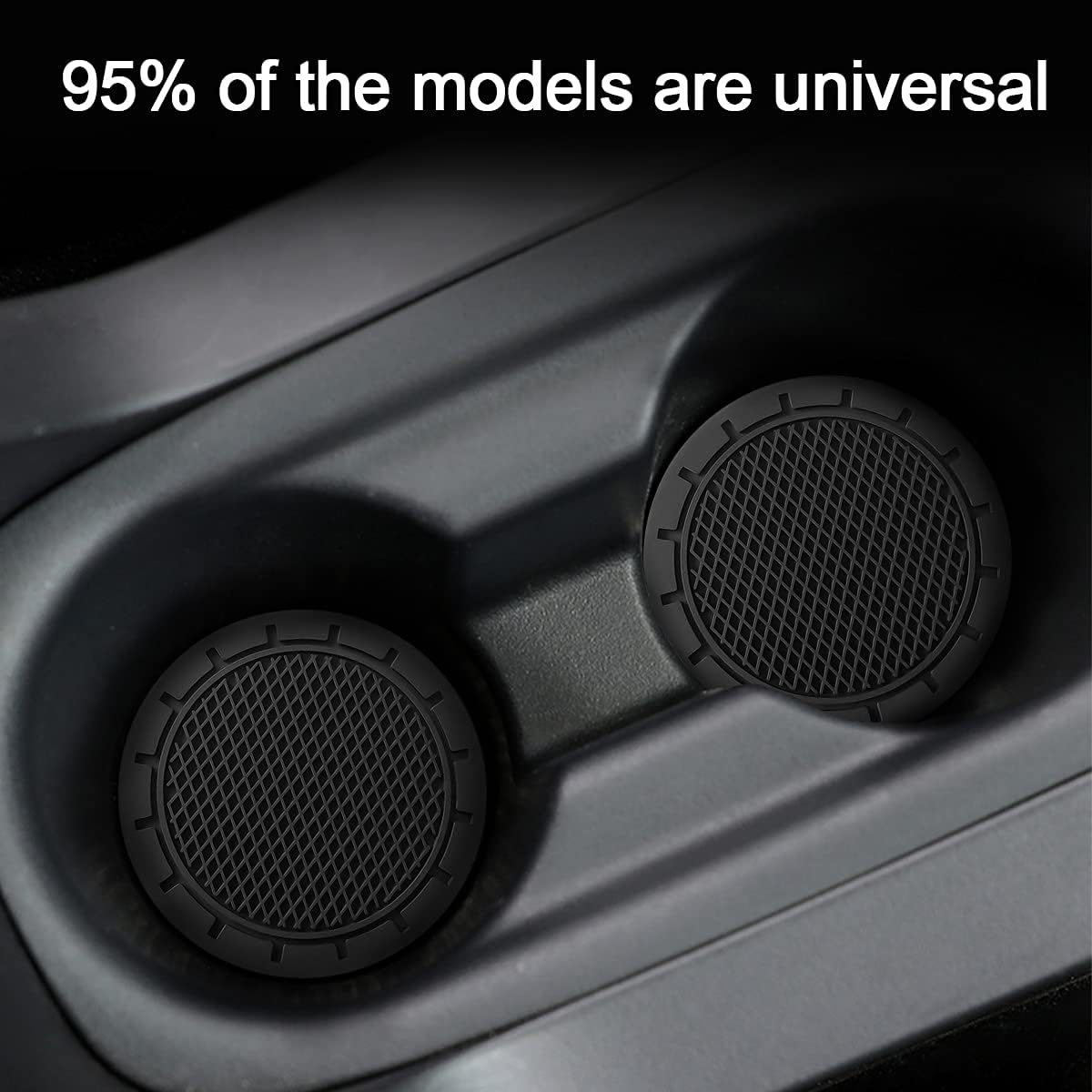 4 Pack Car Cup Holder Coaster, 2.75 Inch Diameter Non-Slip Universal Insert Coaster, Durable, Suitable for Most Car Interior, Car Accessory for Women and Men (Black) - Blue image number 5