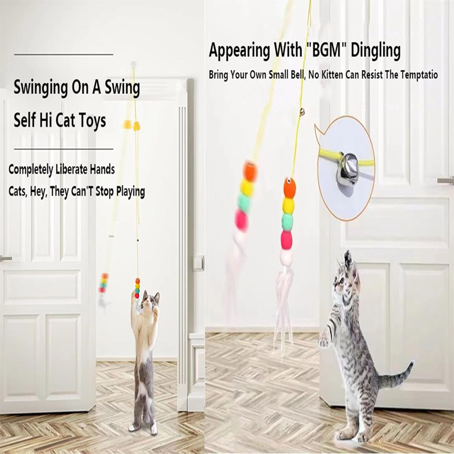 Cat Tunnel Toy, with 1 Little Mouse & 3 Toy Ball, Kitty Pet Collapsible Tunnel Crinkle Sack Bag Self Hide and Seek Play for Indoor Peekaboo Interactive Smarty Cat Cave Toy. (Green and Orange)