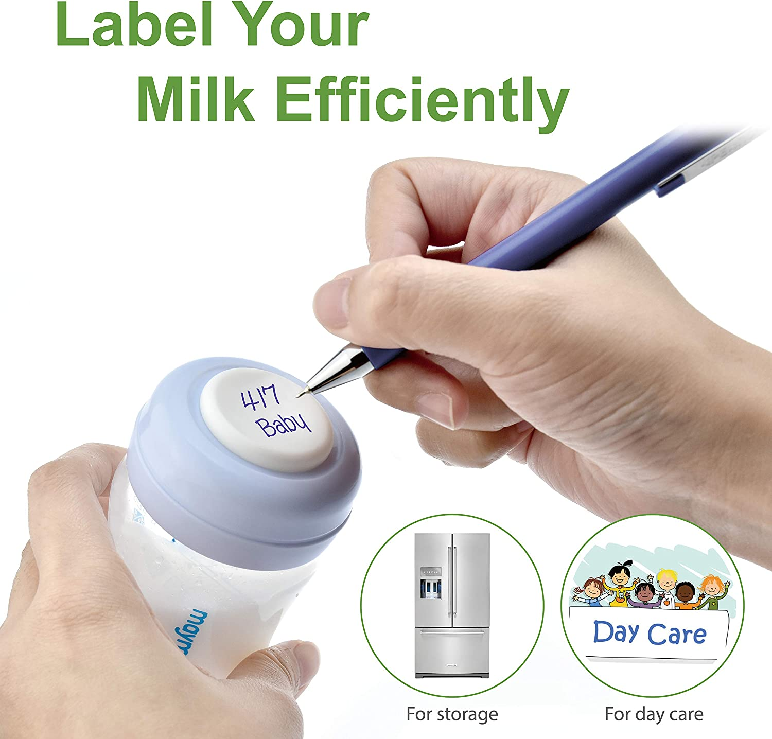 Maymom Wide-Mouth Milk Storage Collection Bottle with Sureseal Sealing Disk; Compatible with Spectra S1 S2 Bottles, 6 Pc (4.7Oz/140Ml, 6Pc)