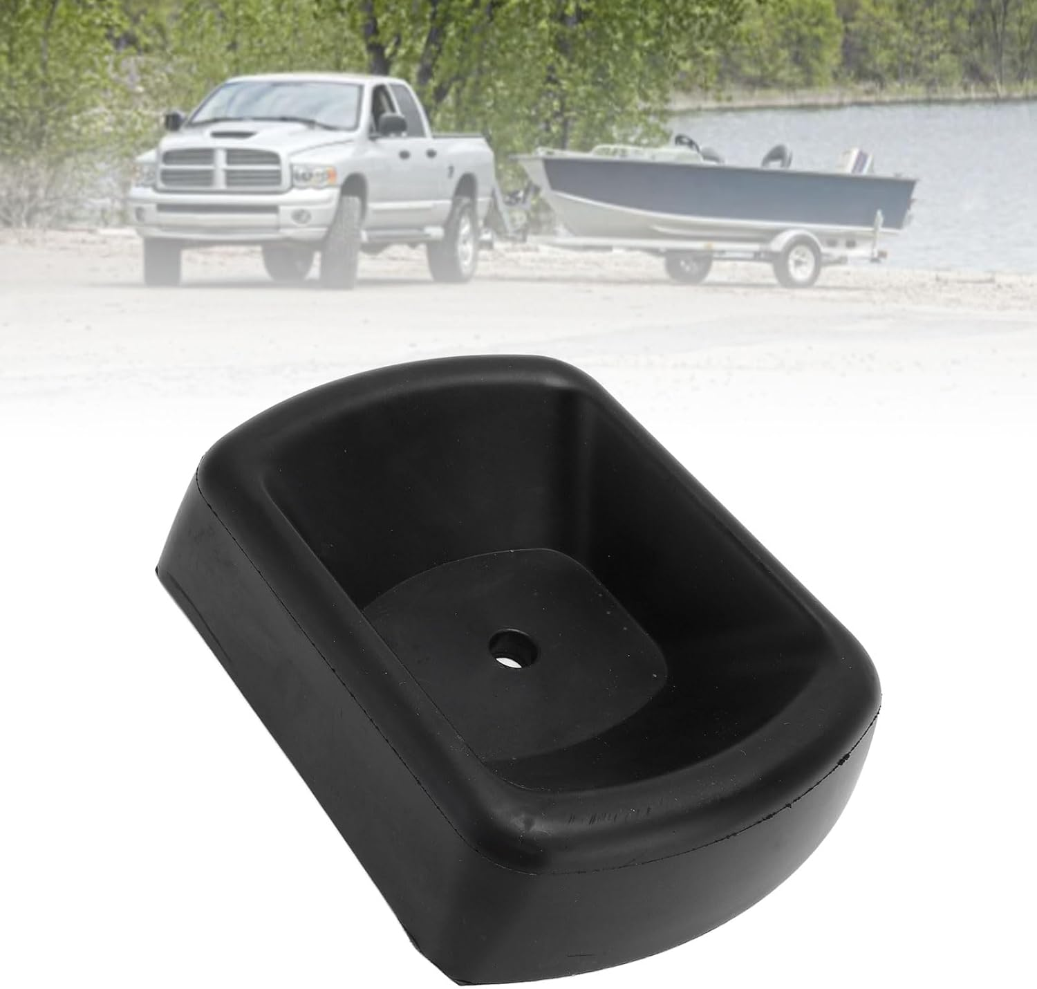 Fdit Jack Wheel Chock, Dual Trailer Swirl Jack Caster Wheel Dock Reinforced Rubber Travel Trailer Tongue Double Chock Stabilizer image number 5