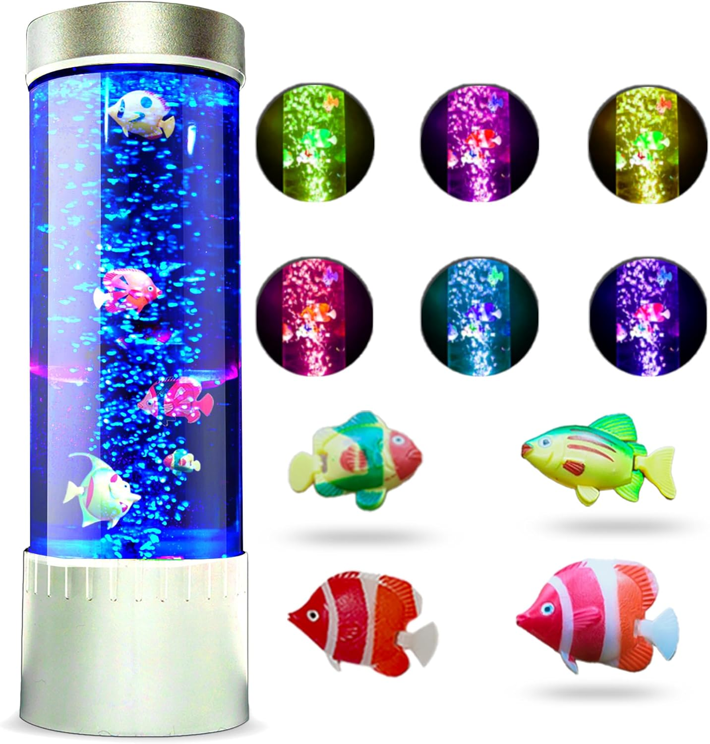 Nixyun Bubble Fish Lamp, LED Colour Changing Night Light, Aquarium Bubble Lamps, Artificial Fish Tank with Moving Fishes for Kids, Adults, Sensory Rooms, ADHD, Autism & Home Decor image number 3