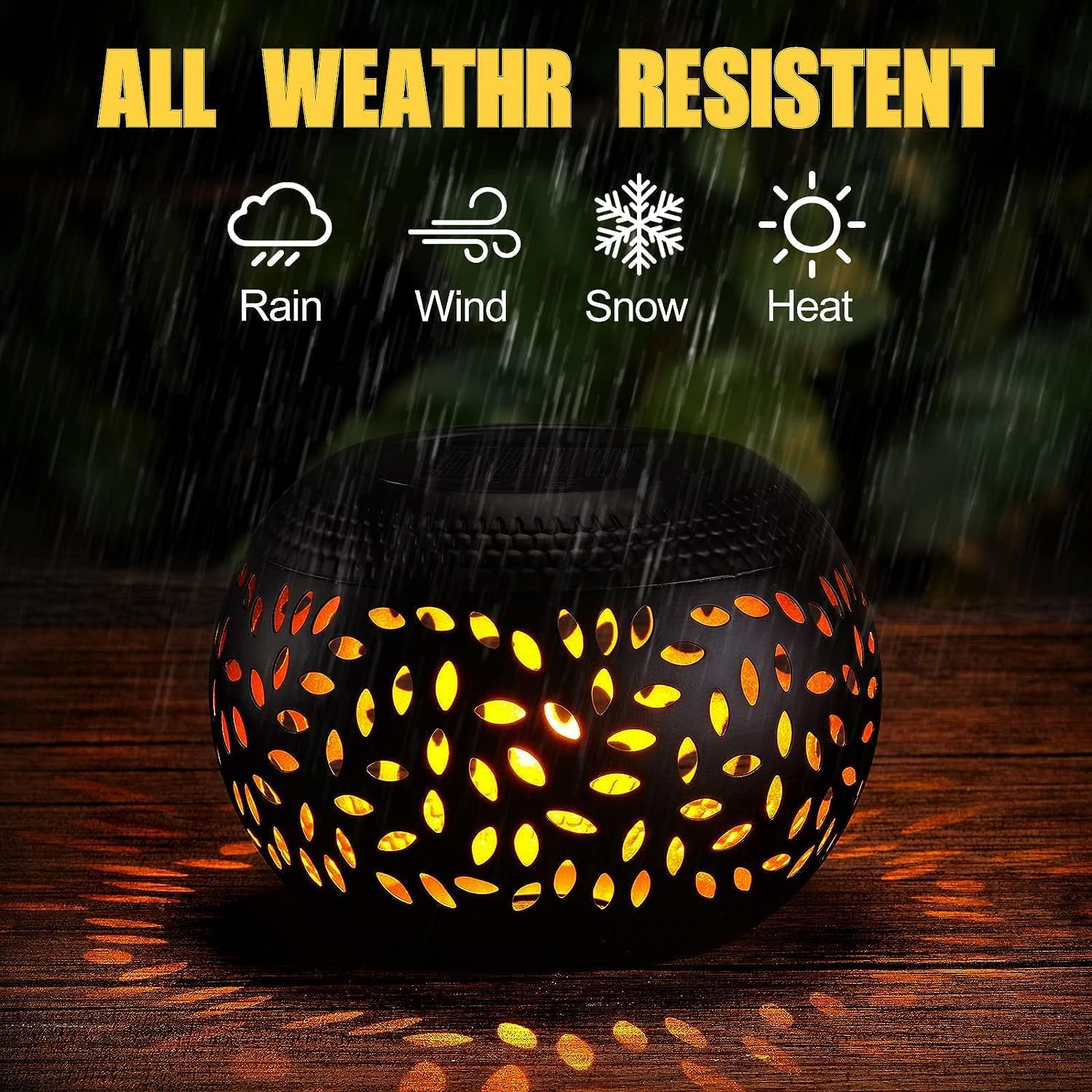 OMRAYTU Solar Table Lanterns Outdoor Waterproof LED Lamp Black- Solar Powered Decorative Lantern for Indoor Desk Bedroom Patio Garden Pathway Yard - White-1 Pack image number 5