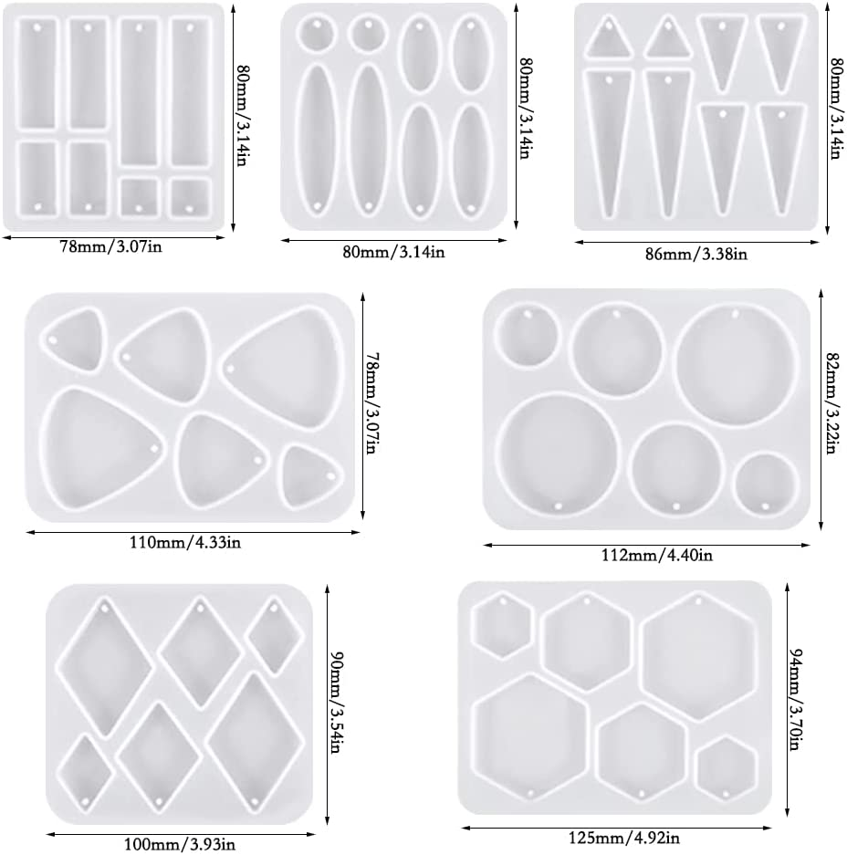 12 Pcs Earring Silicone Moulds for Resin, SENHAI Variety Size Resin Earring Moulds with Hole, Jewelry Moulds Silicone for Making Jewelry, Earrings, Pendants with 360 Pcs Earring Accessories image number 5