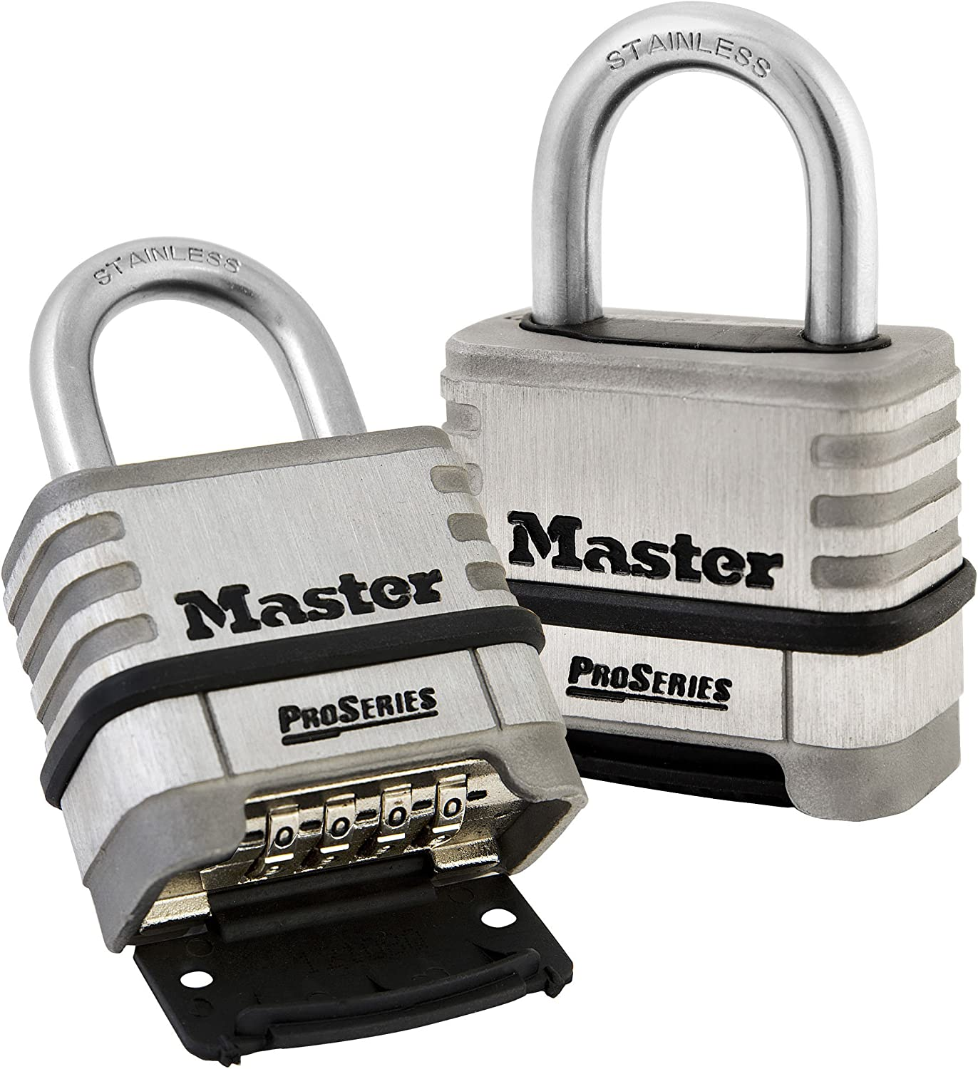 Master Lock Stainless Steel Combination Padlock, 57 Mm Size, Silver, 5/16 Inch (1174D) image number 2