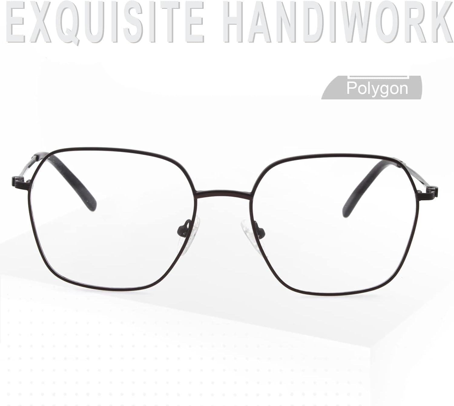 Vintage Metal Eyeglasses Clear Lens Fake Square Women Men Eyewear image number 1