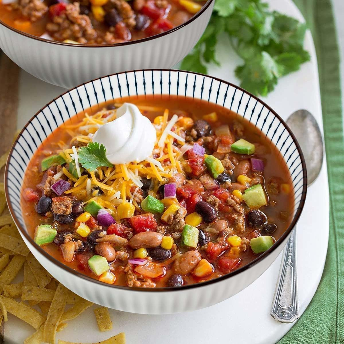 8 Inch Japanese Ramen Bowls Set of 3, 60 Oz Large Soup Bowl, Pho Bowls, Blue and White Porcelain Big Bowls for Eating, 3 Mixing Patterns image number 6