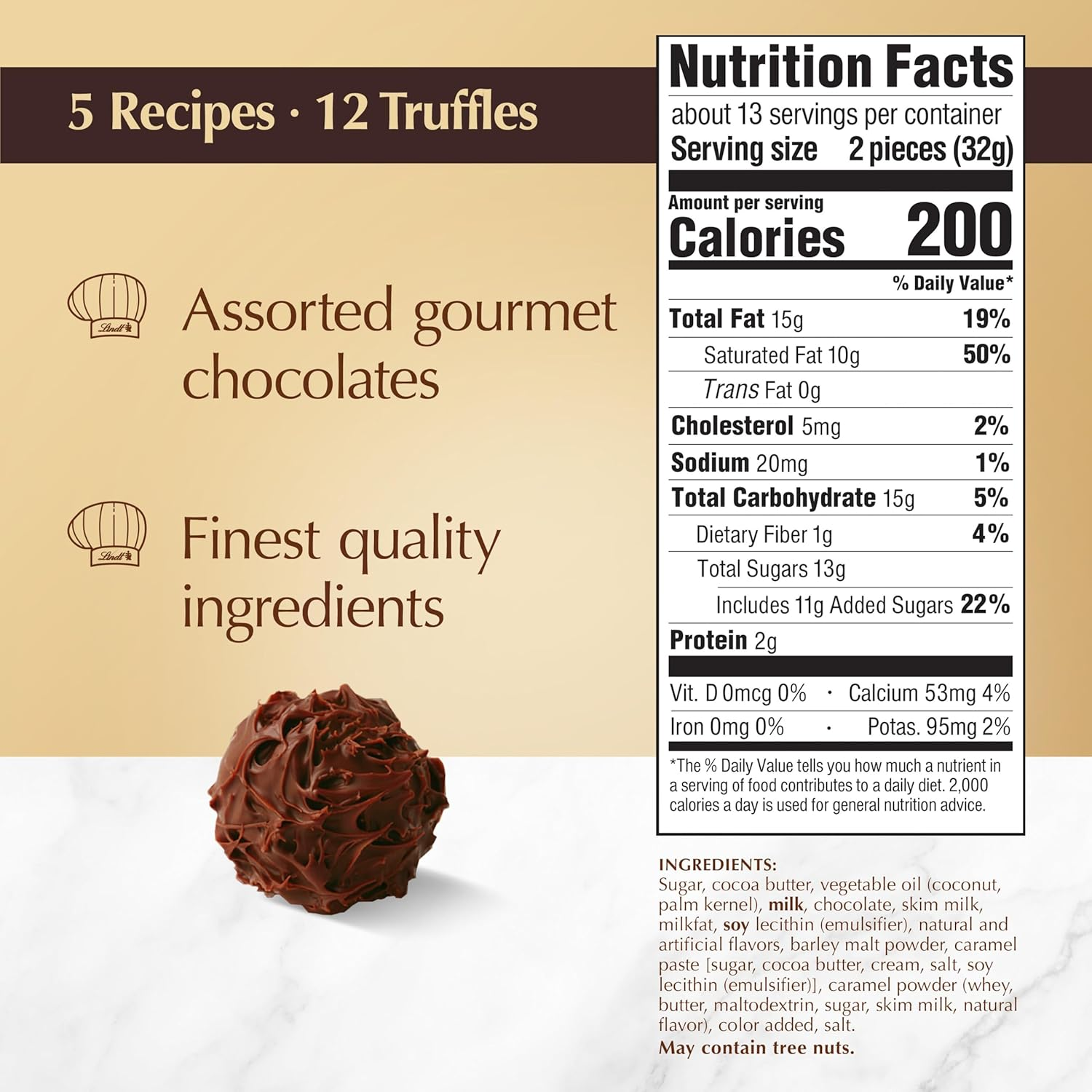 Lindt Gourmet Truffles Chocolate Box 192G image number 5