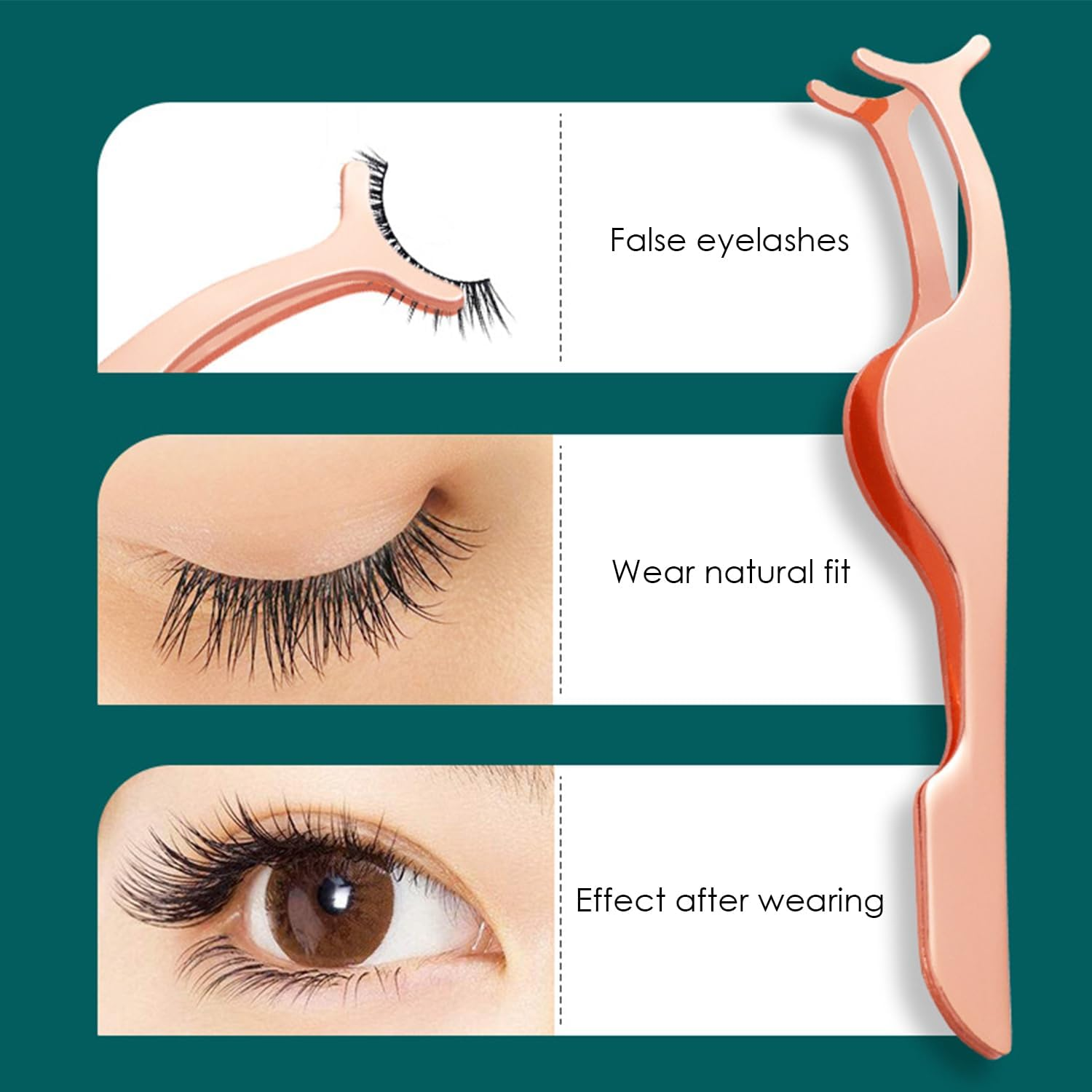 4 Pieces Eyelash Curler Eyelash Tweezers Stainless Steel Eyebrow Glue Tools Cosmetic Curved Eyelash Curler (Black, Rose Gold, Rose Red, Purple) image number 1