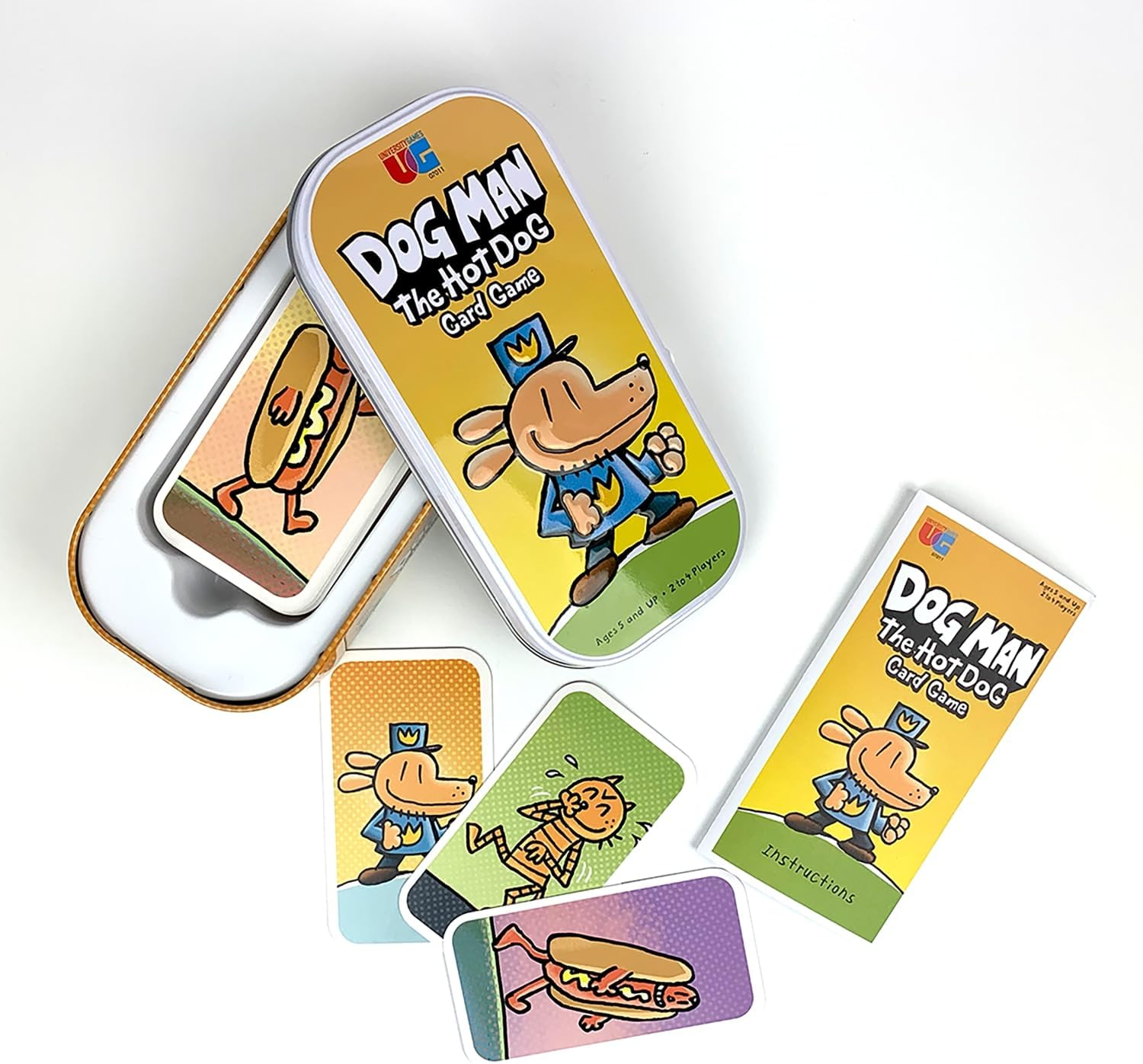 University Games the Hot Dog Card Game for Ages 5 and Up, 2 to 4 Players Based on the Dog Man Books by Dav Pilkey (07011), Yellow image number 4