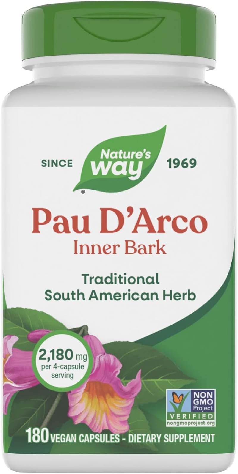 Nature'S Way Premium Herbal Pau D&rsquo;Arco Inner Bark 545 Mg per Capsule, 180 Vcaps image number 5