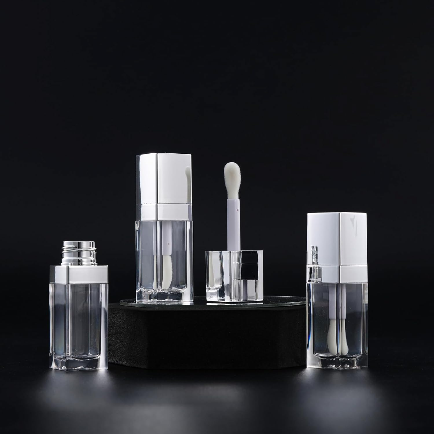 2 Pcs 10Ml Square Lip Gloss Tubes Empty Lip Oil Containers with Wand Liquid Lipstick Sample Container Lipstick Vials Bottle image number 6