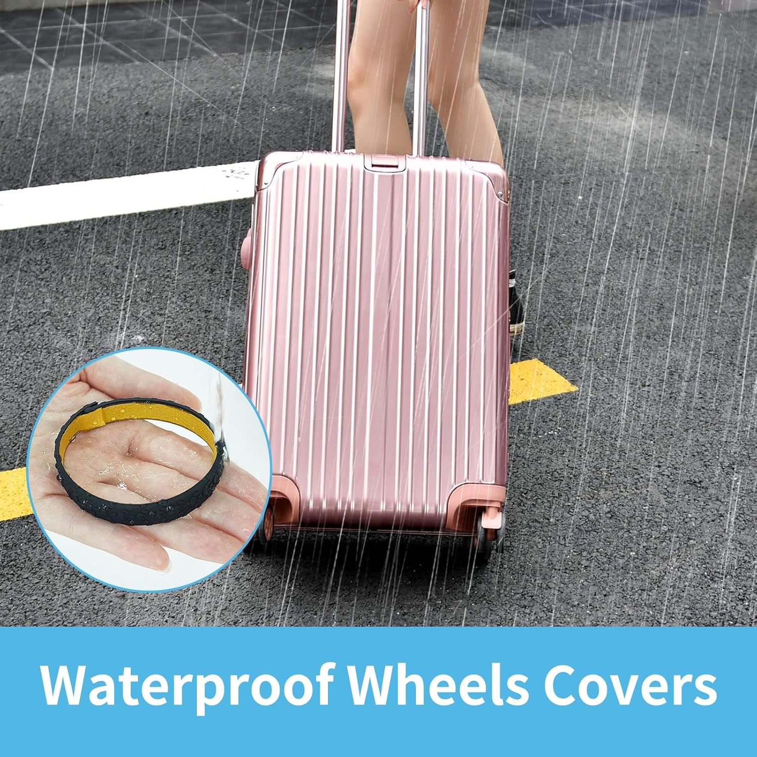 NICENEEDED 8 Pcs Luggage Wheel Protector, Silicone Suitcase Wheel Covers, Luggage Wheel Covers Suitcase Spinner Wheels Protector Suitcase Covers Travel Luggage Accessories image number 3