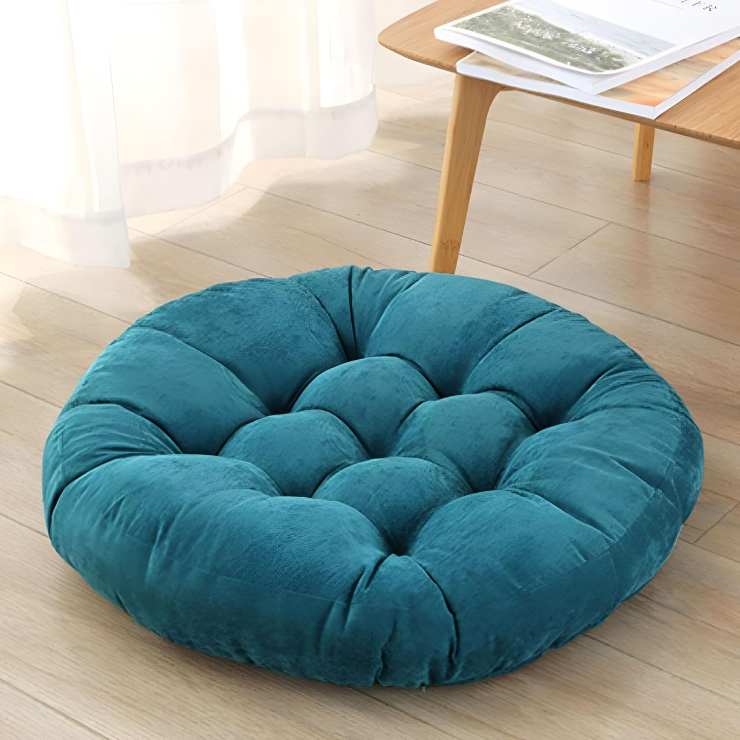 DAWNTREES 2 Pack Floor Cushion,55X55Cm Large Square Floor Pillows Seating for Adults,Tufted Corduroy Floor Cushion for Tatami Living Room