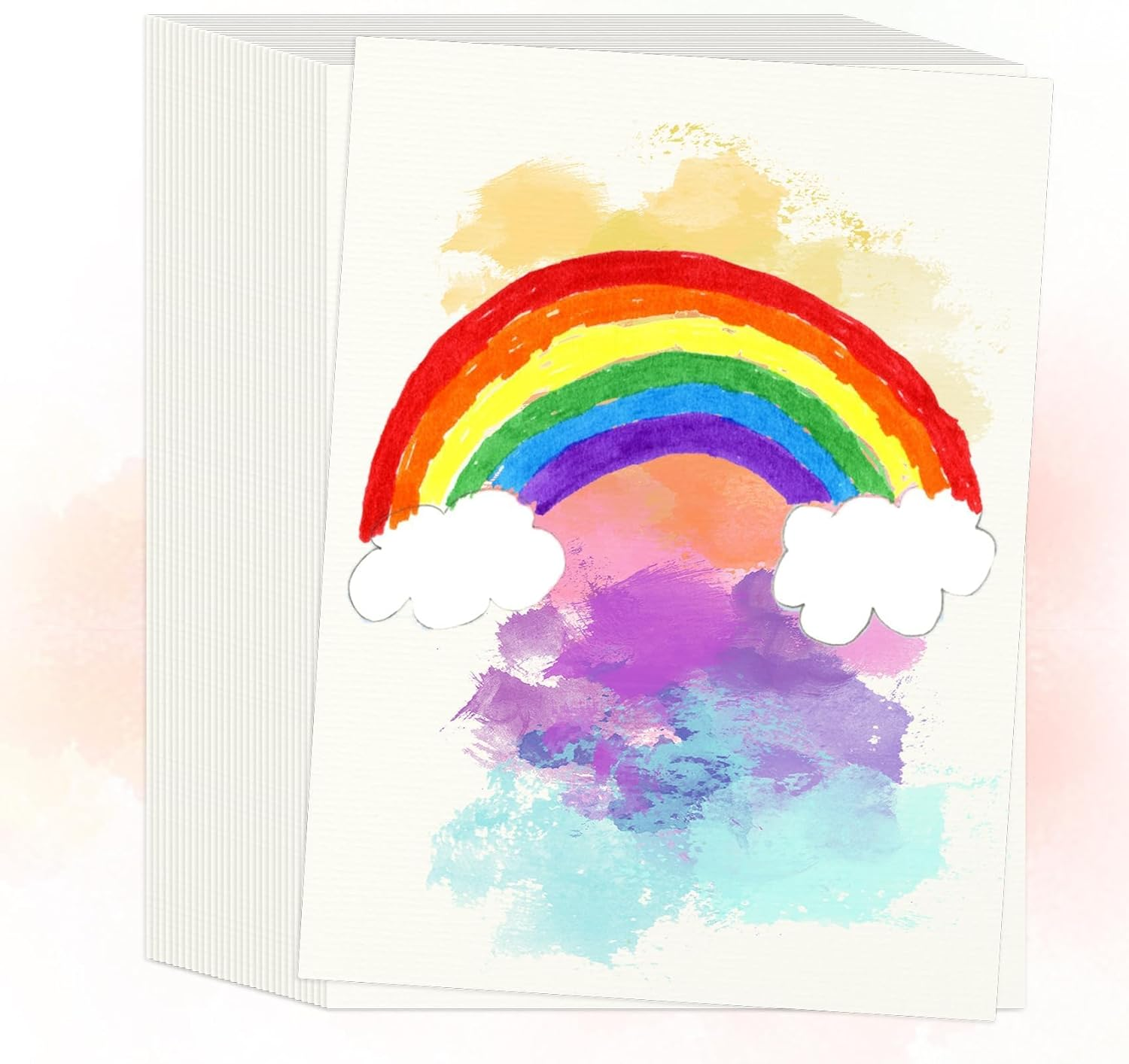 Igolife 50 Sheets Watercolor Paper 13.5 X 19.5 Cm 140Lb/300Gsm Thick Off-White Painting Paper Art Supplies for Adults Sketch Pad Water Color Paper Gifts for Students image number 3