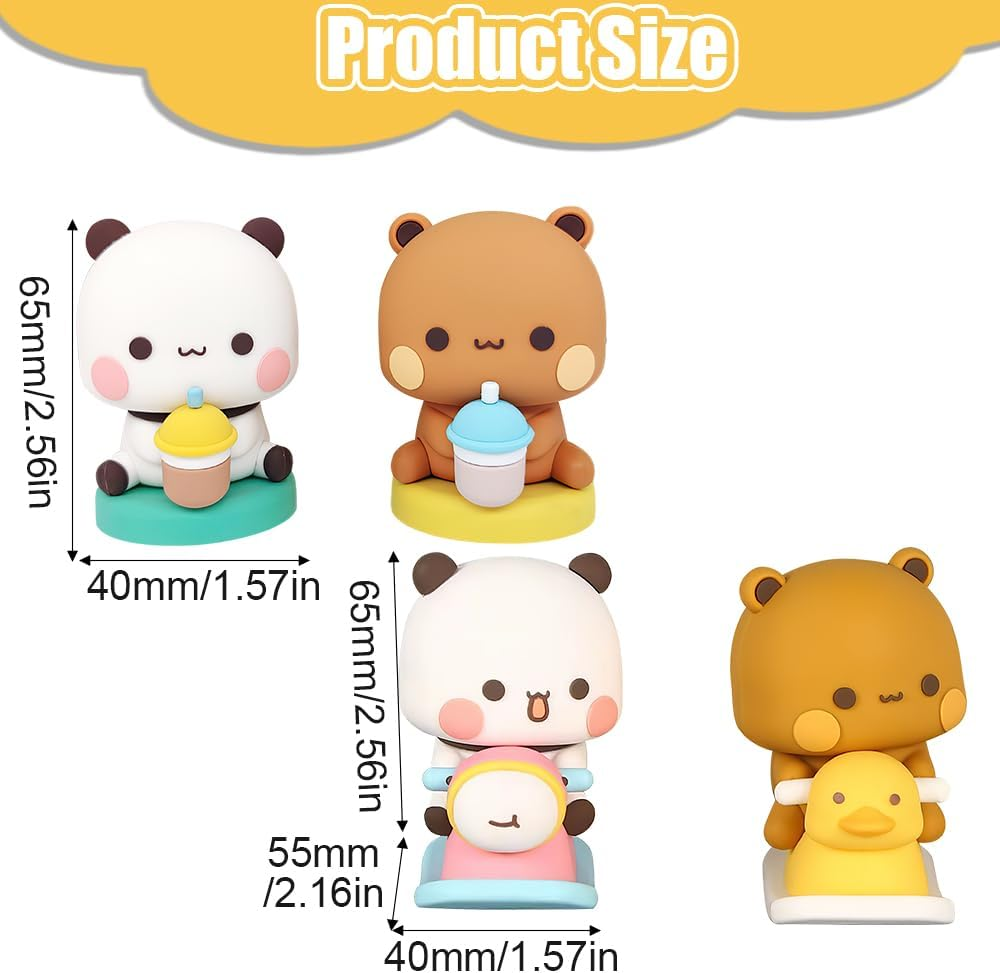 LUFEIS Bubu Dudu Bobble Figures, Pack of 4 Bubu and Dudu Figures