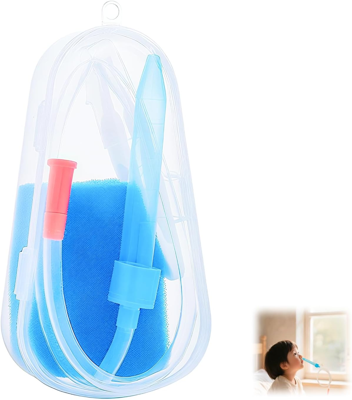 Baby the Snotsucker Nasal Aspirator with Travel Case and 4 Gentle Tool Baby Booger Suction Tool for Newborns,Baby Nose Sucker,Infants Safe Nasal Cleaner for Congestion Relief image number 5