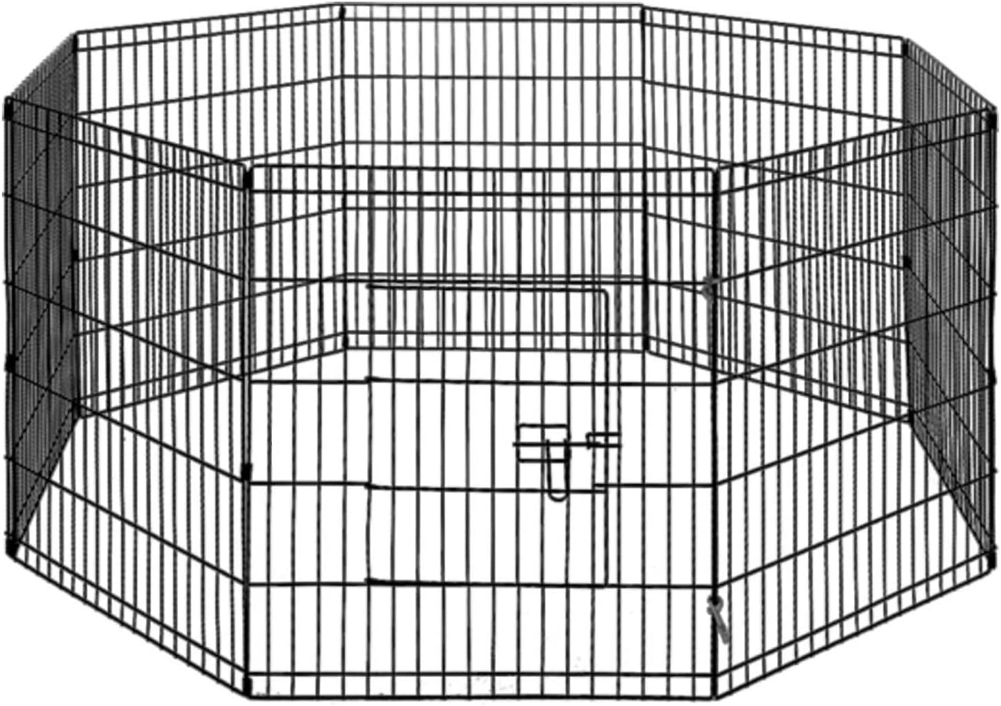 I.Pet 24" Large 8 Panel Pet Dog Playpen Rabbit Play Pen Playpens Fence Cage Cages Puppy Exercise Enclosure Crate Pets Barrier Portable Outdoor Indoor Run Gate Guinea Pig Heavy Panels Kennel