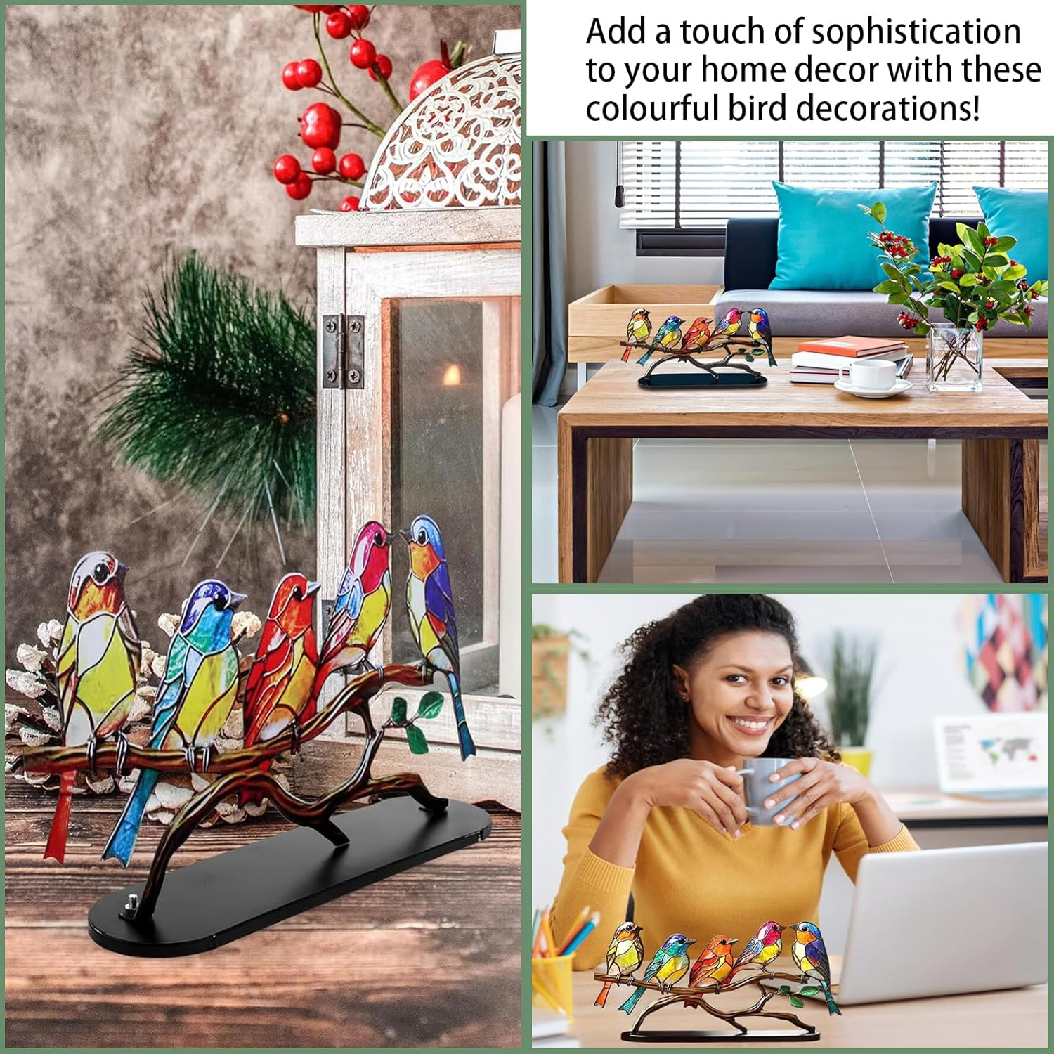 Decorative Home Accessories, Ornaments, Living Room Decor, Home Decor Gift Modern Style, Tabletop Bird Decoration for Living Room, Bedroom, Office Desktop, Cabinets image number 2