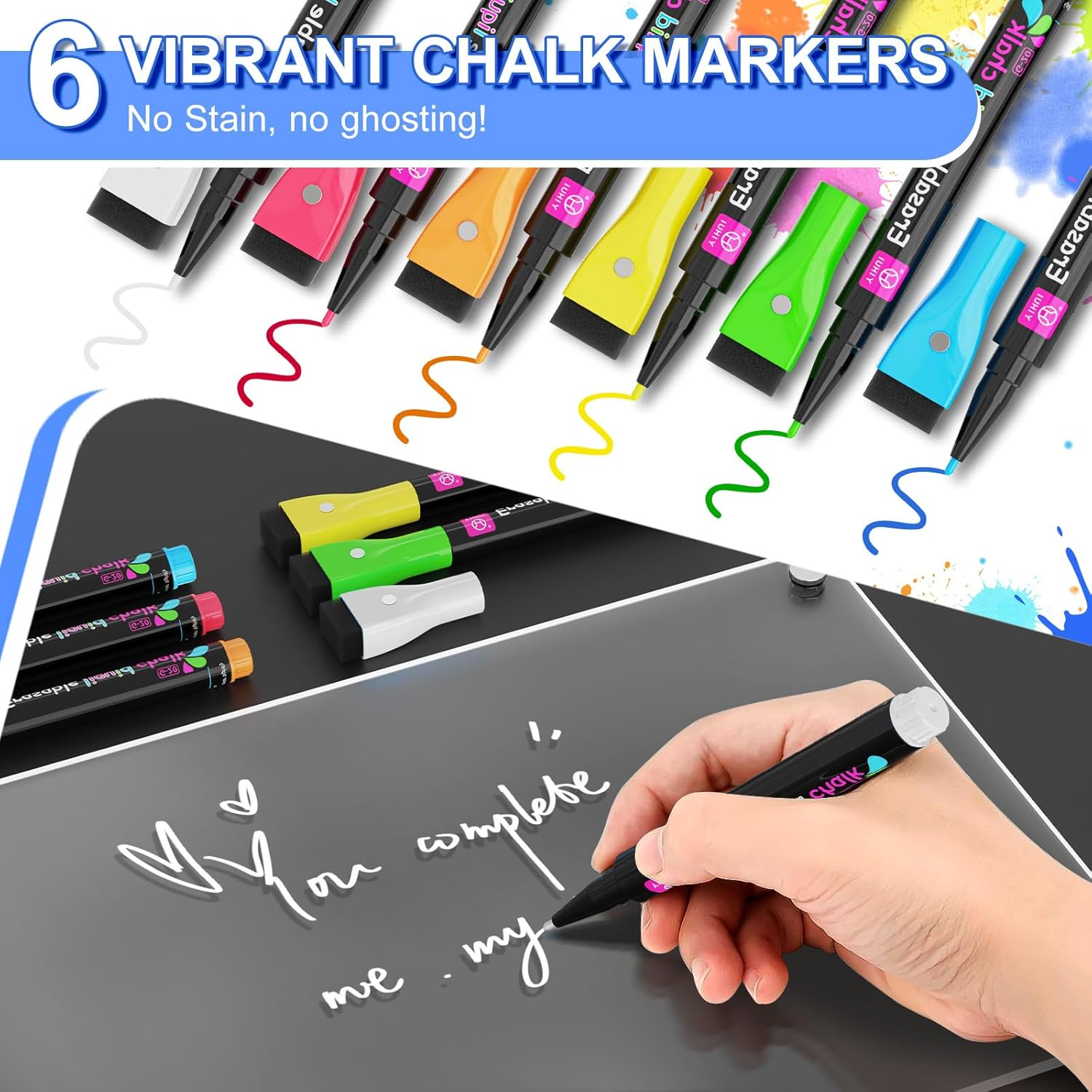 Langaelex 2 Set of Acrylic Meal Planner for Fridge - Magnetic Weekly Menu Board with 6 Chalk Markers for To-Do List, Shopping List and Chore Chart - 8 X 12" image number 4