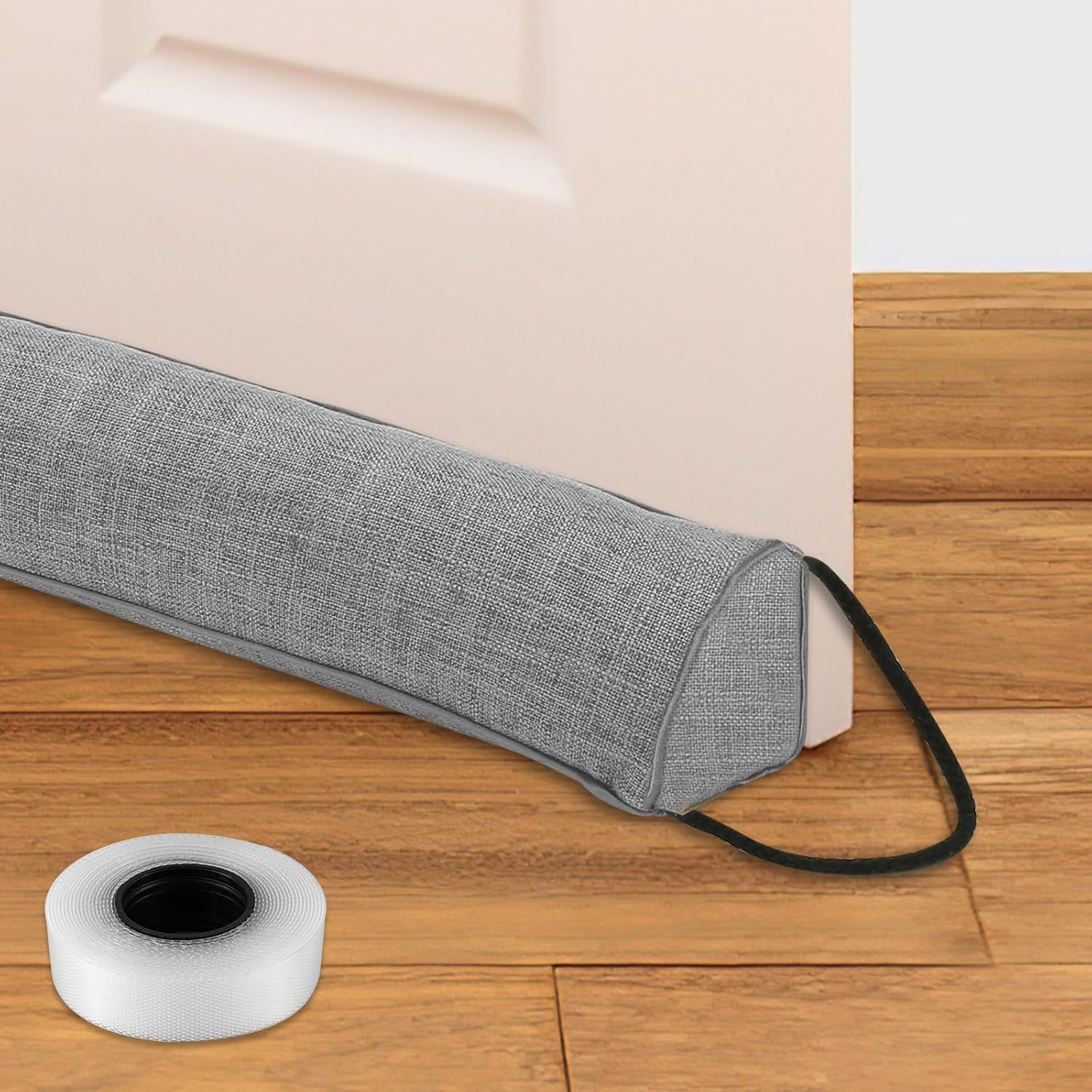 Under Door Draft Stopper,36 Inches Triangle Door Draft Blocker with Hanging Loops,Under Door Wind Soundproof Insect Light Blocker, Weather Guard Stripping for Air Seal Insulation (Amber, 36 In)