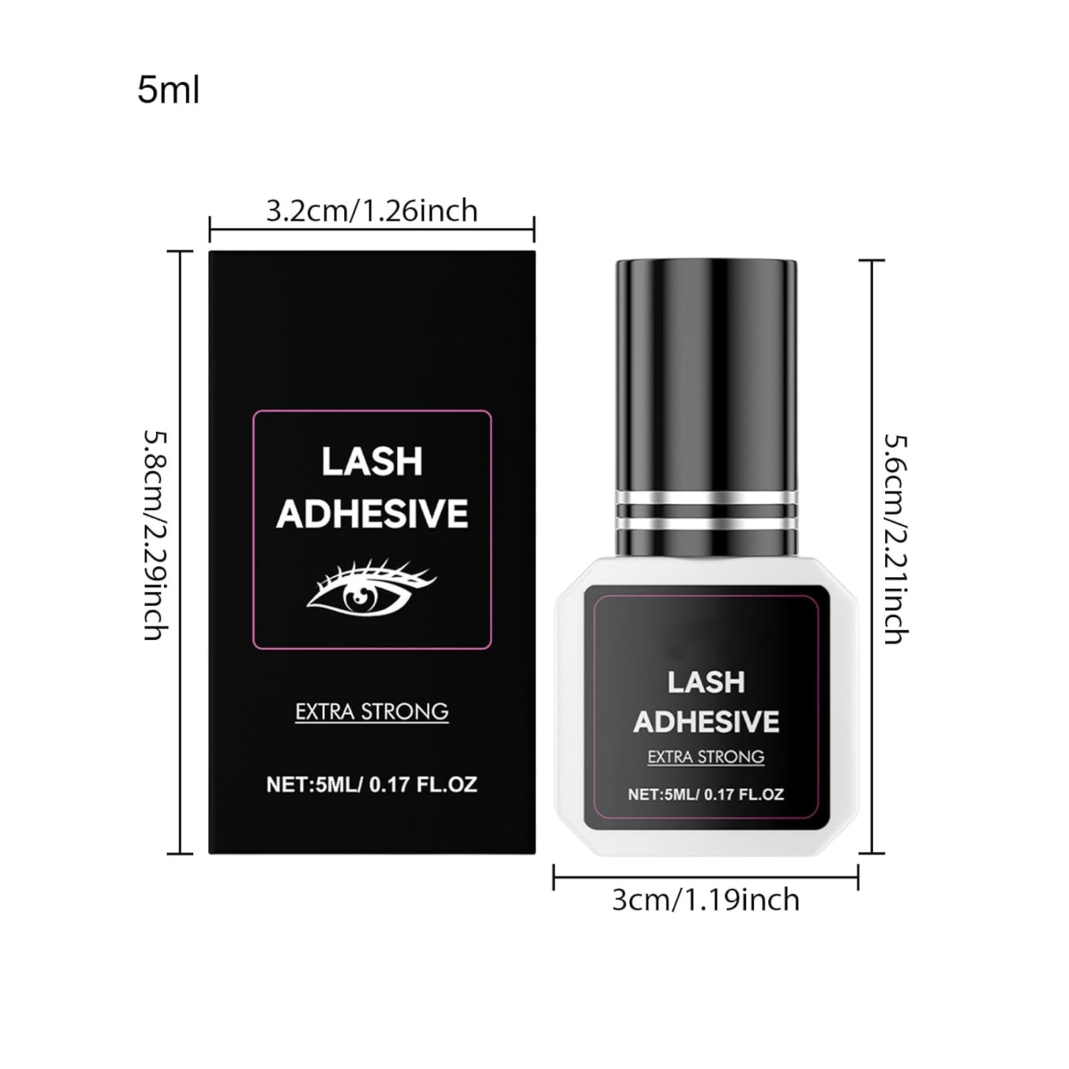 Strong Eyelash Glue - Strong Clear Eye Lash Adhesive - False Eyelash Accessories, Professional Stylists Supplies for Wedding, Dating