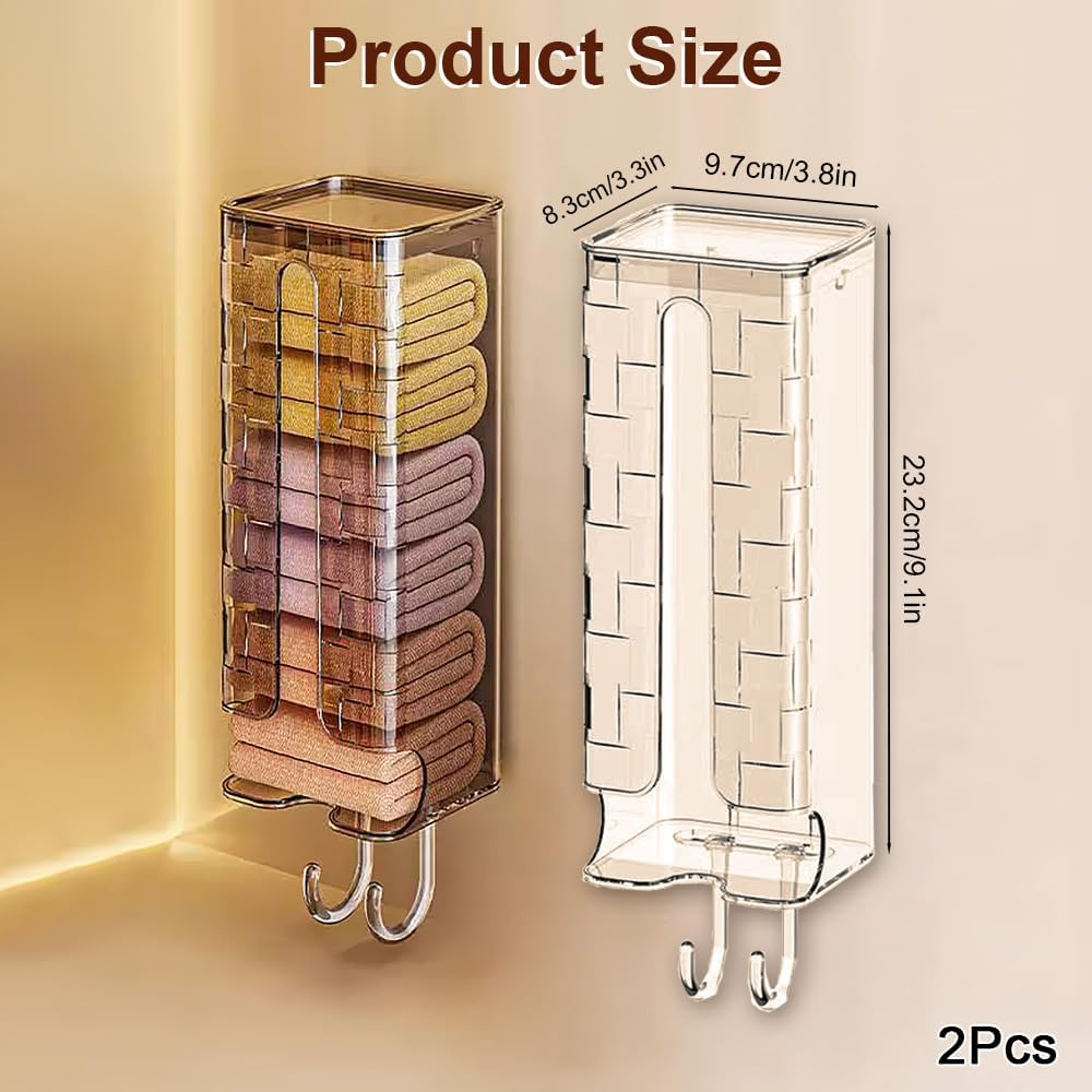 DIYJEP Pack of 2 Socks Underwear Hanging Organiser, Wardrobe Organiser for Hanging, Multifunctional Bin Bag Dispenser Storage Box with Lid for Clothes, Rubbish Bags, Paper Towels image number 2