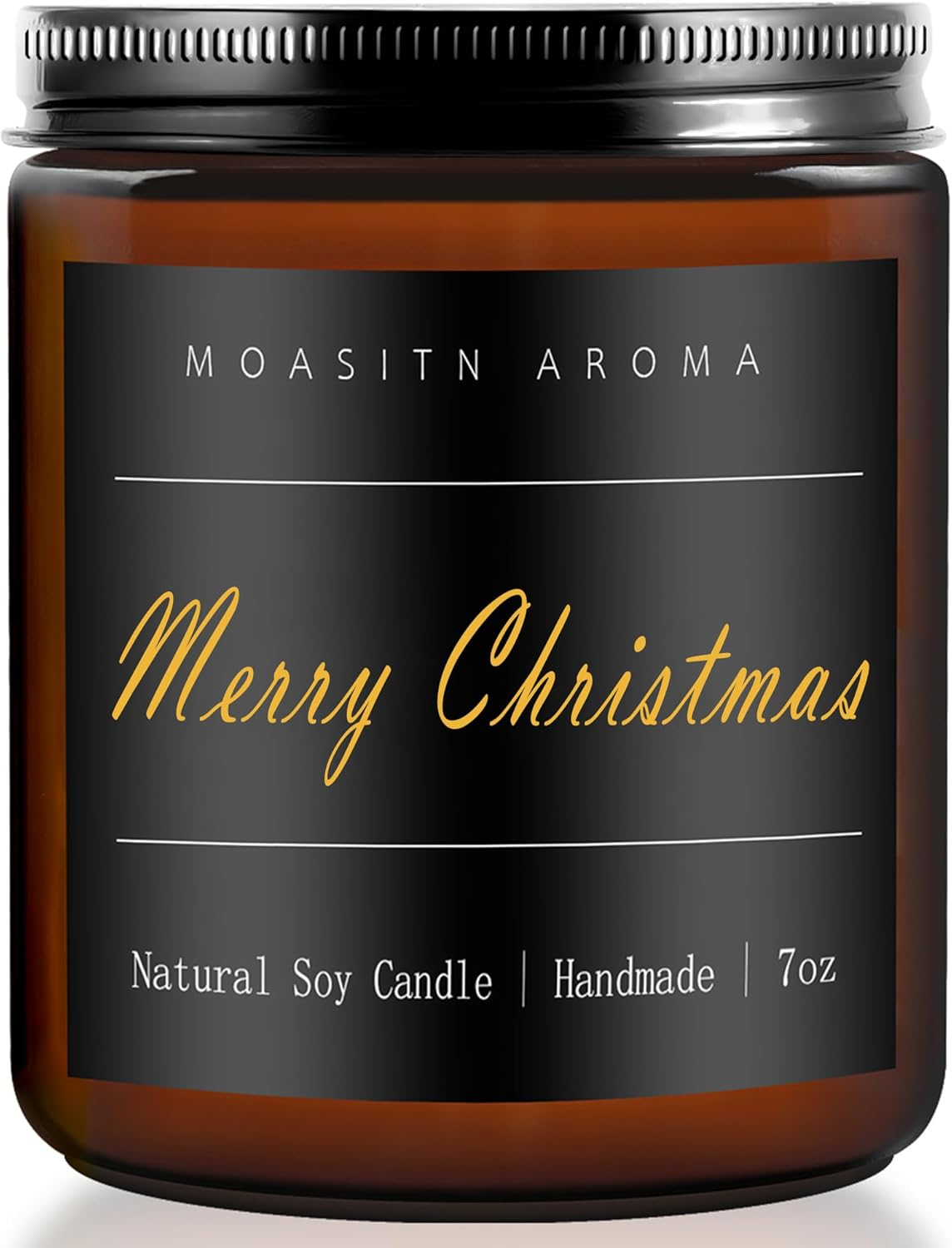 MOASITN Merry Christmas Scented Candles for Home|Cardamom,Cinnamon,Orange Scented Natural Soy Candle|Women,Men Jar Candel for Christmas,Winter,Relaxing|Longlasting Aromatherapy Candle|7Oz image number 1