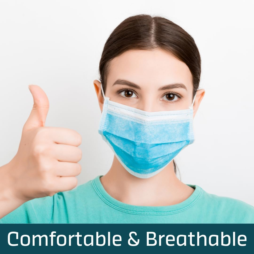 Shield Right Level 2 Surgical Face Masks 50 Pack &ndash; 3-Ply Disposable Masks with Latex-Free Earloops and Adjustable Nose Bridge image number 3