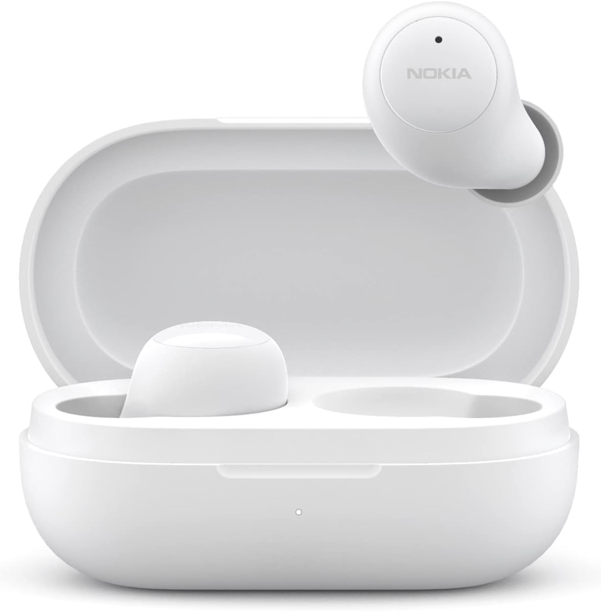 Nokia Essential Wireless Earbuds Bluetooth 5.2 with Mic Fully Wireless Bluetooth Earphones, ENC Noise Reduction, Hands-Free Calling, up to 24 Hours Music Playback, Lightweight, White