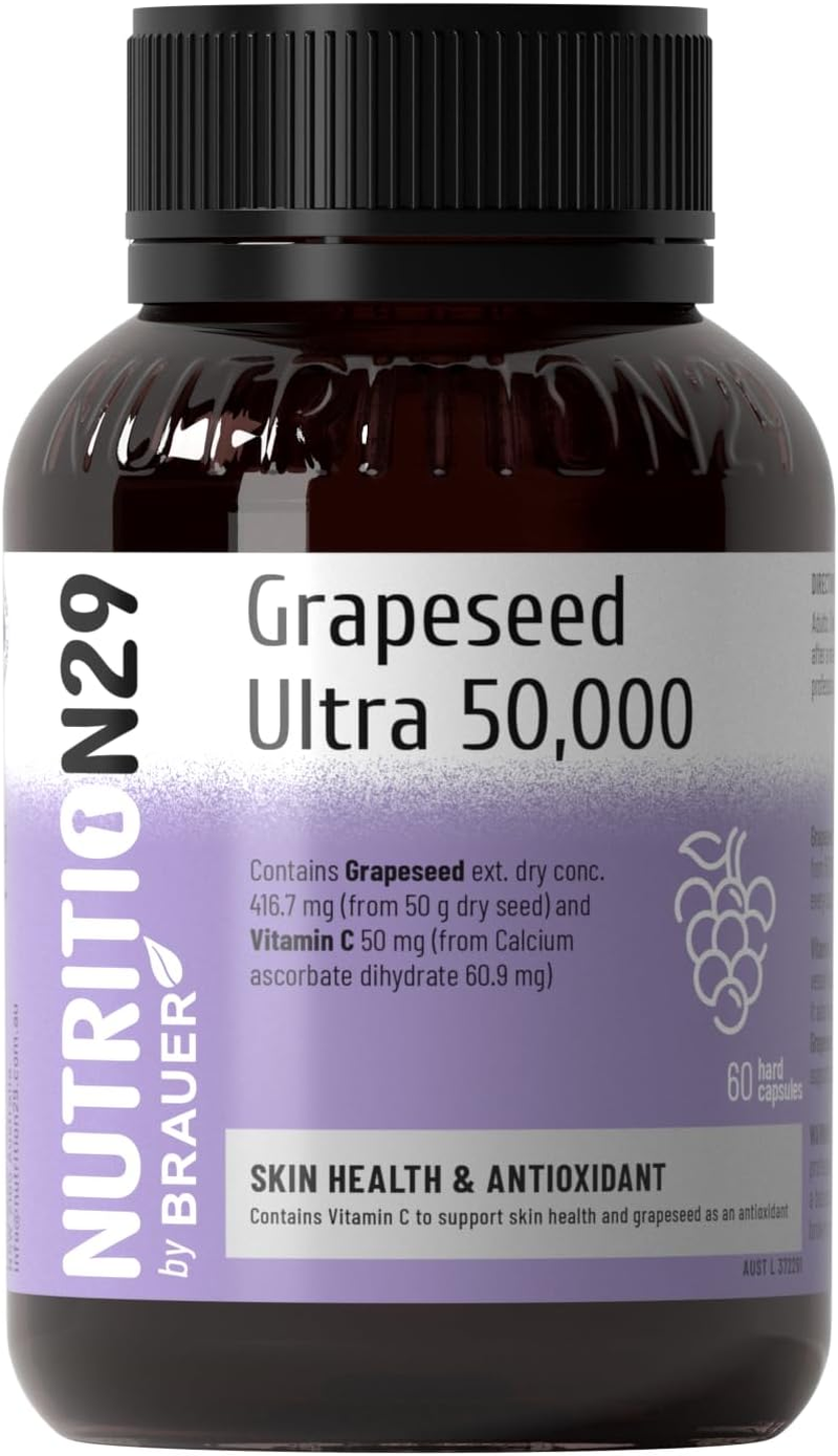 Grape Seed Extract 416.7Mg Equivalent to 50,000Mg Dry Seed with Proanthocyanidins & Vitamin C 30/60 Capsules Antioxidant Support for Skin & Immune Health image number 4