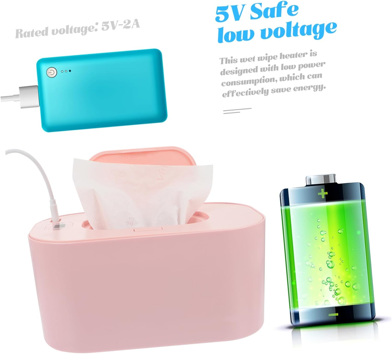 Abaodam Heater Dispenser Wipes Tissue Warmer Wipe Dispenser Supplies for Warmer for Diaper Changing Scenario image number 4