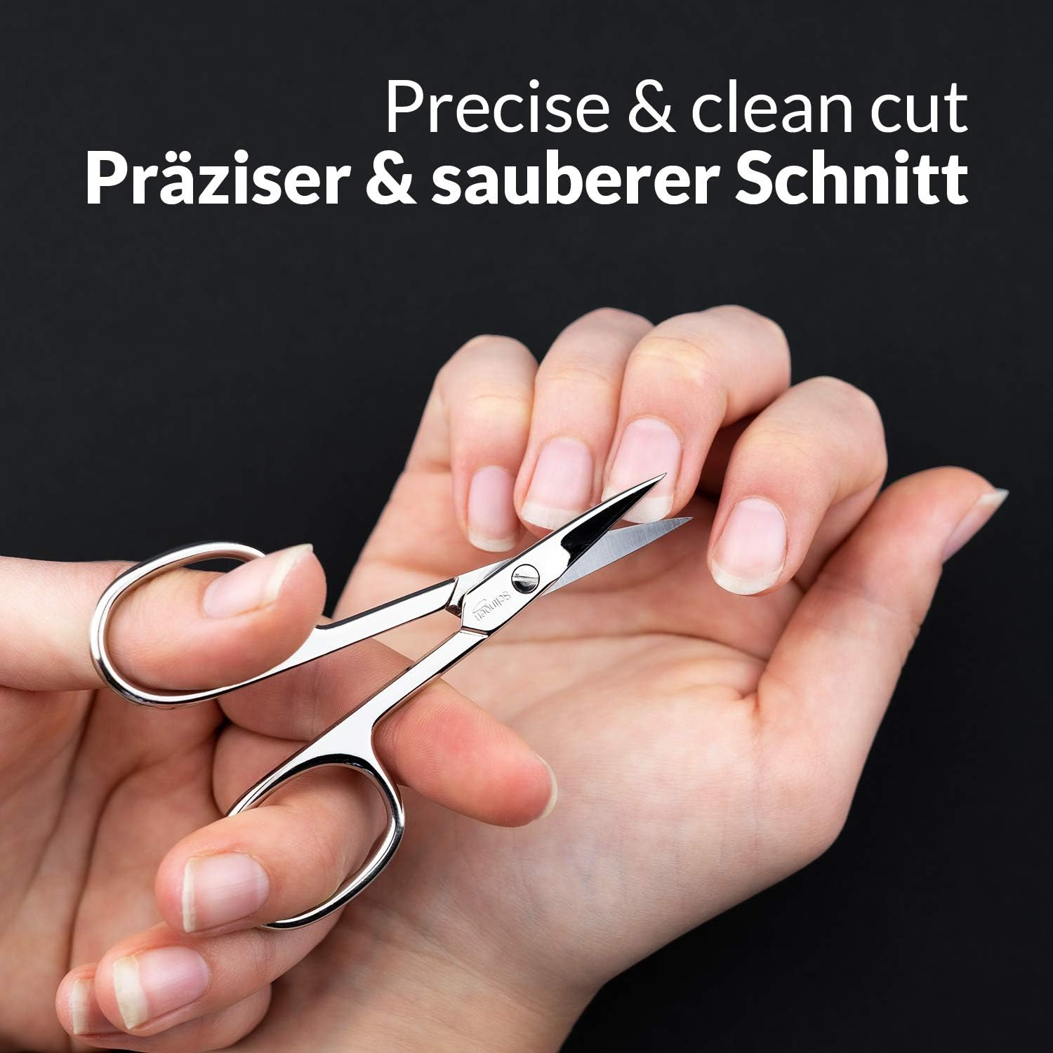 Solingen Scissors - Multi-Purpose Manicure Scissors Germany - Curved Blade, Nail Scissors Germany - Pedicure Beauty Grooming Kit for Nail, Eyebrow, Eyelash, Dry Skin - Nail Sicssors image number 4